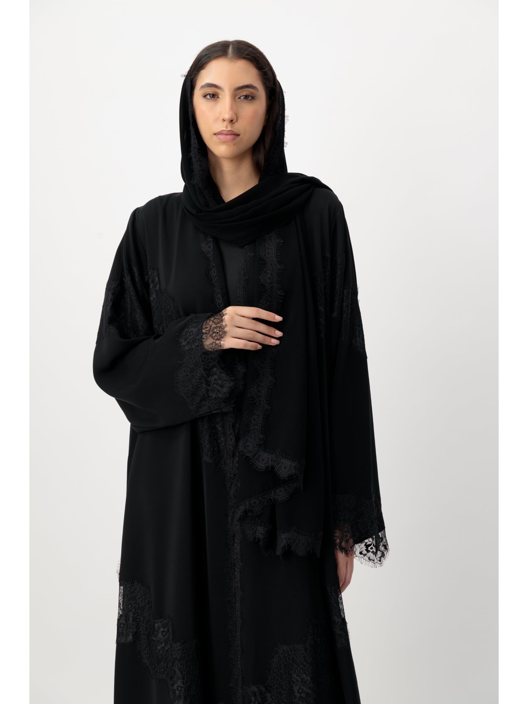 Grace - Lines of Dantel (Black Abaya)