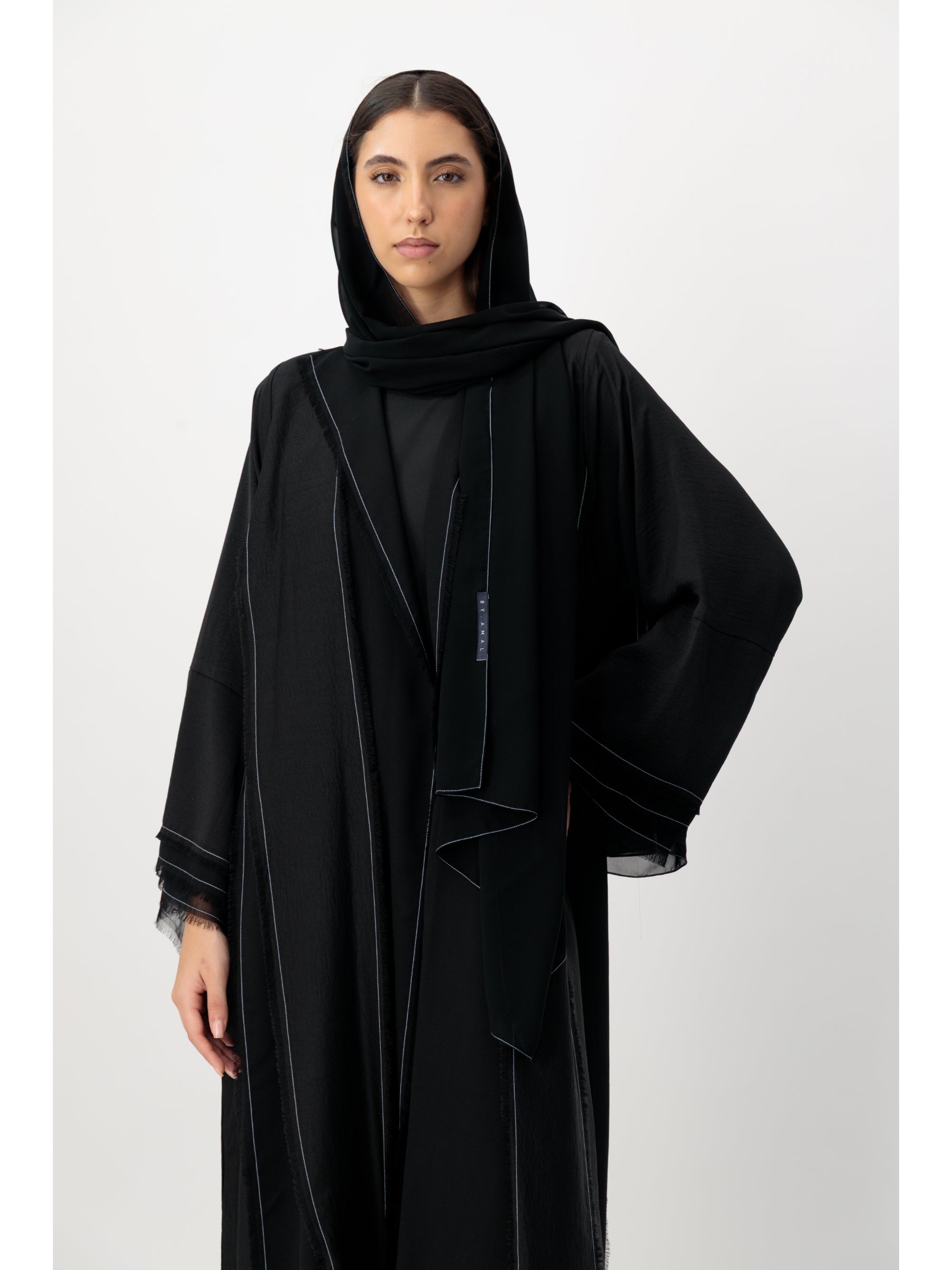 Grey Squares Layers Abaya