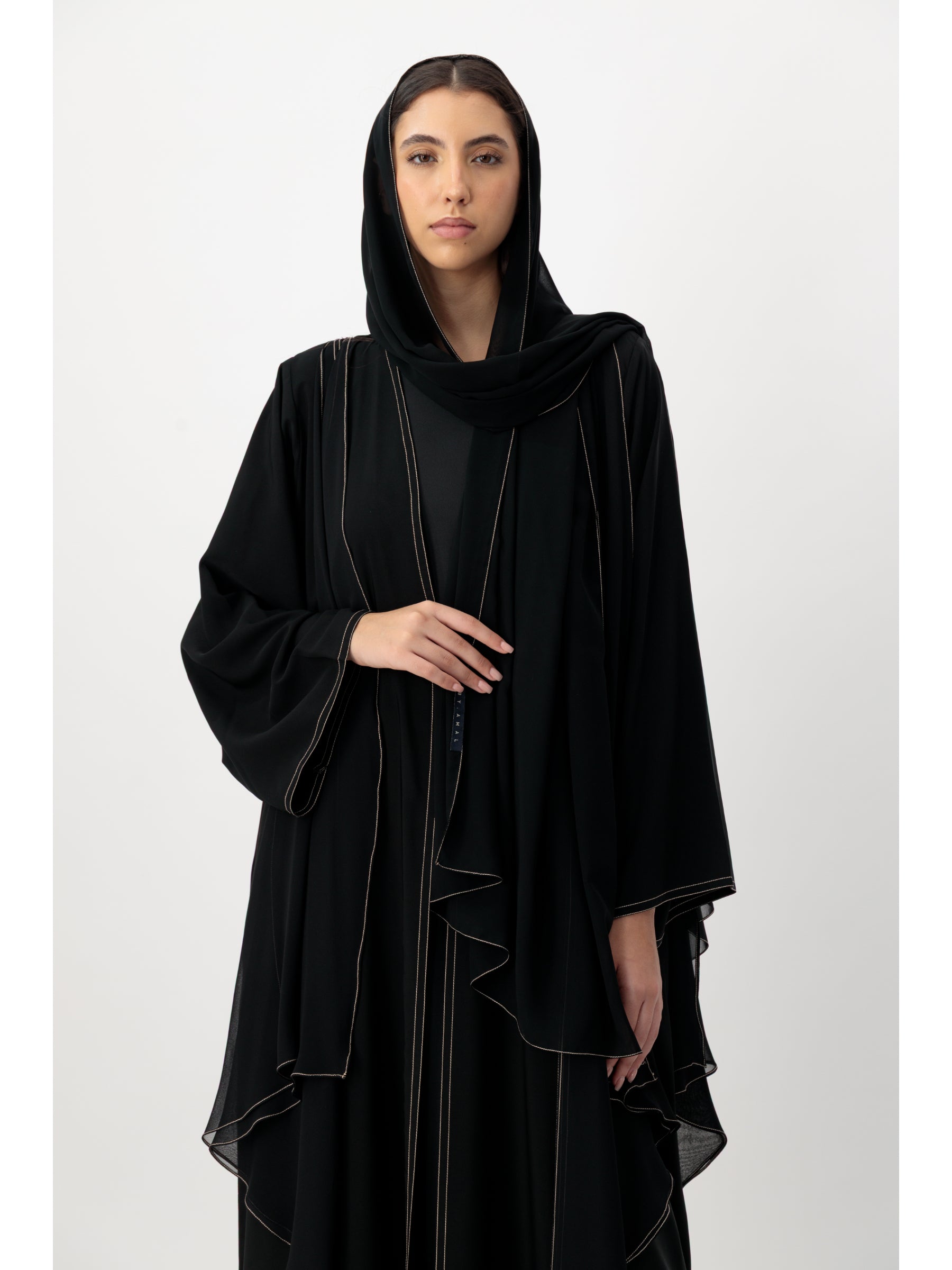 Ruffles Beige Layers Abaya