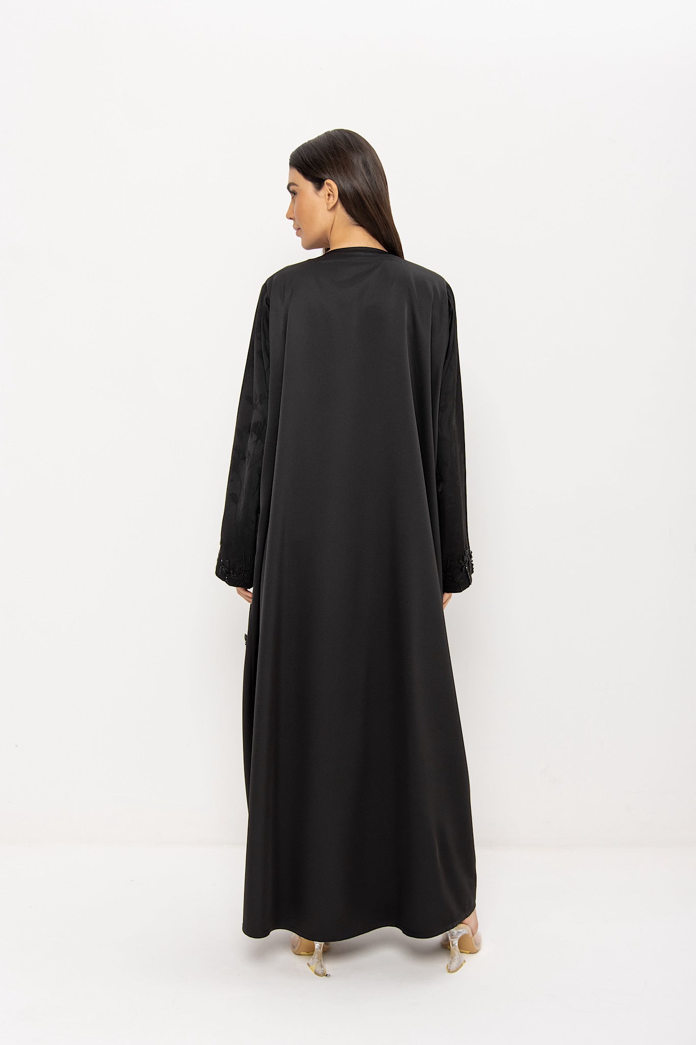 Glory - Floral Embroidery - (Black Abaya)