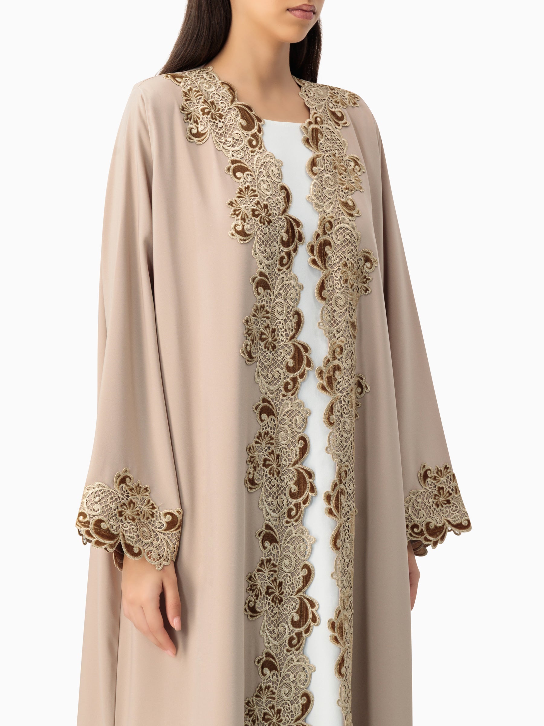 Lace Nude Abaya
