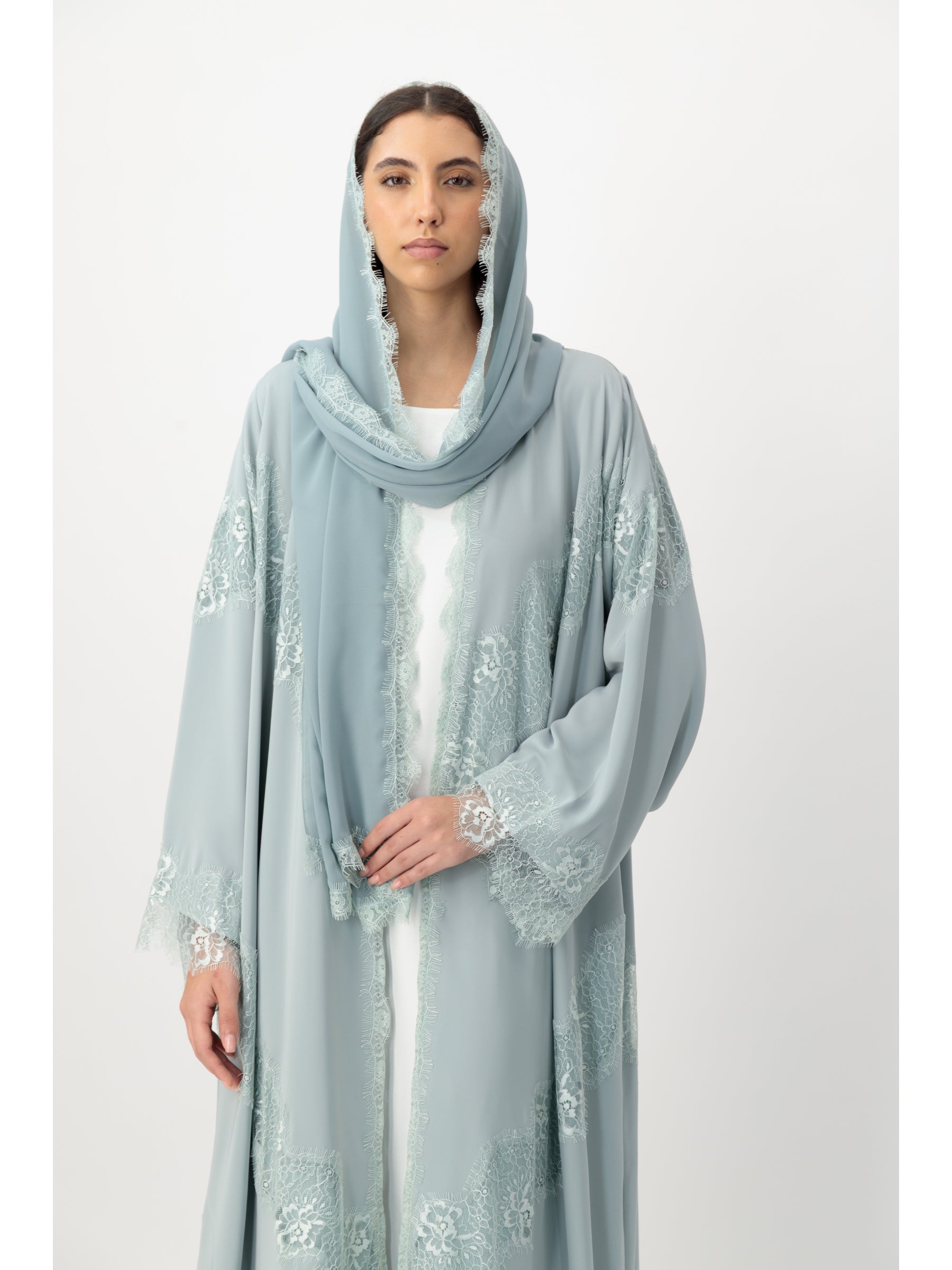 Grace - Lines of Dantel (Sky Blue Abaya)