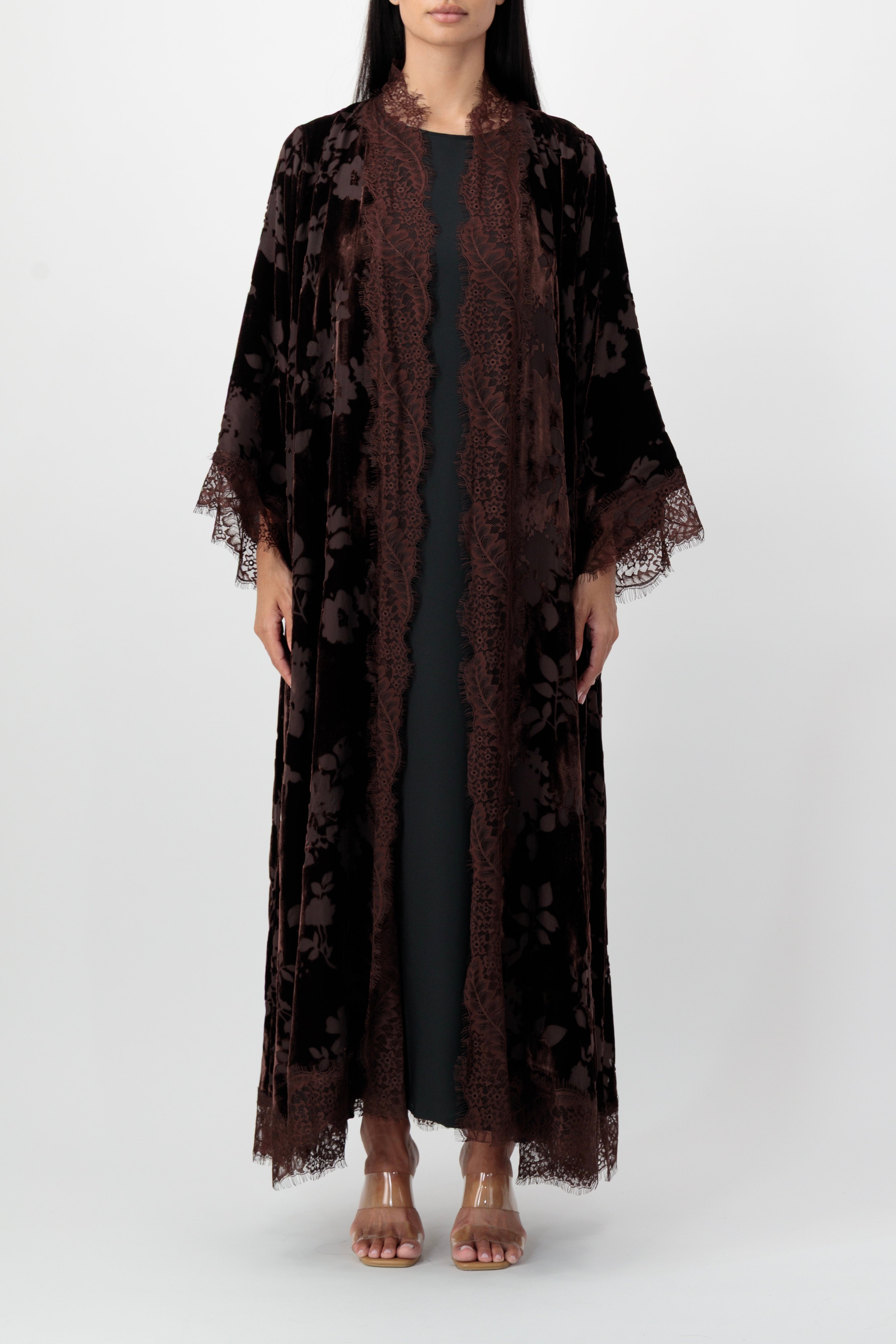 Velvet - Garden Brown Abaya