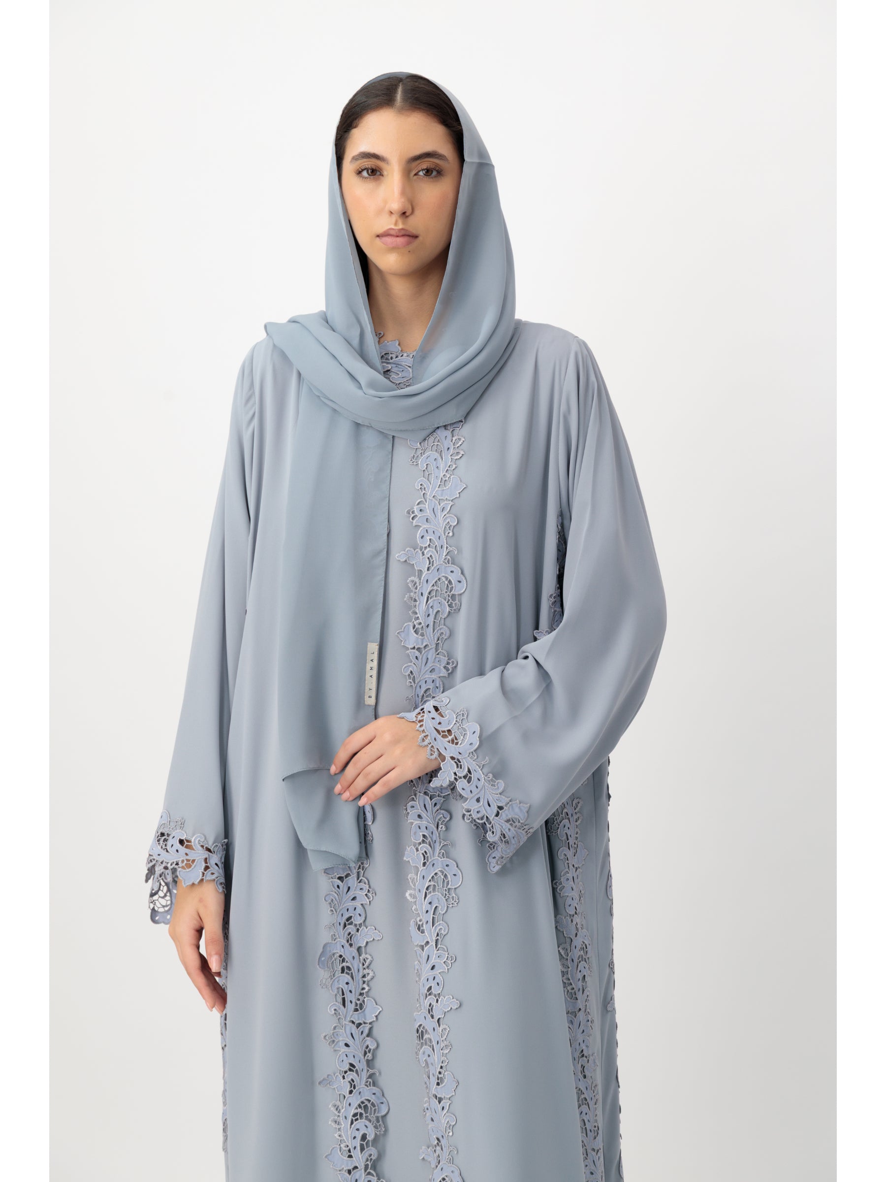 Majesty - Dantel Set (Grey Abaya Set)
