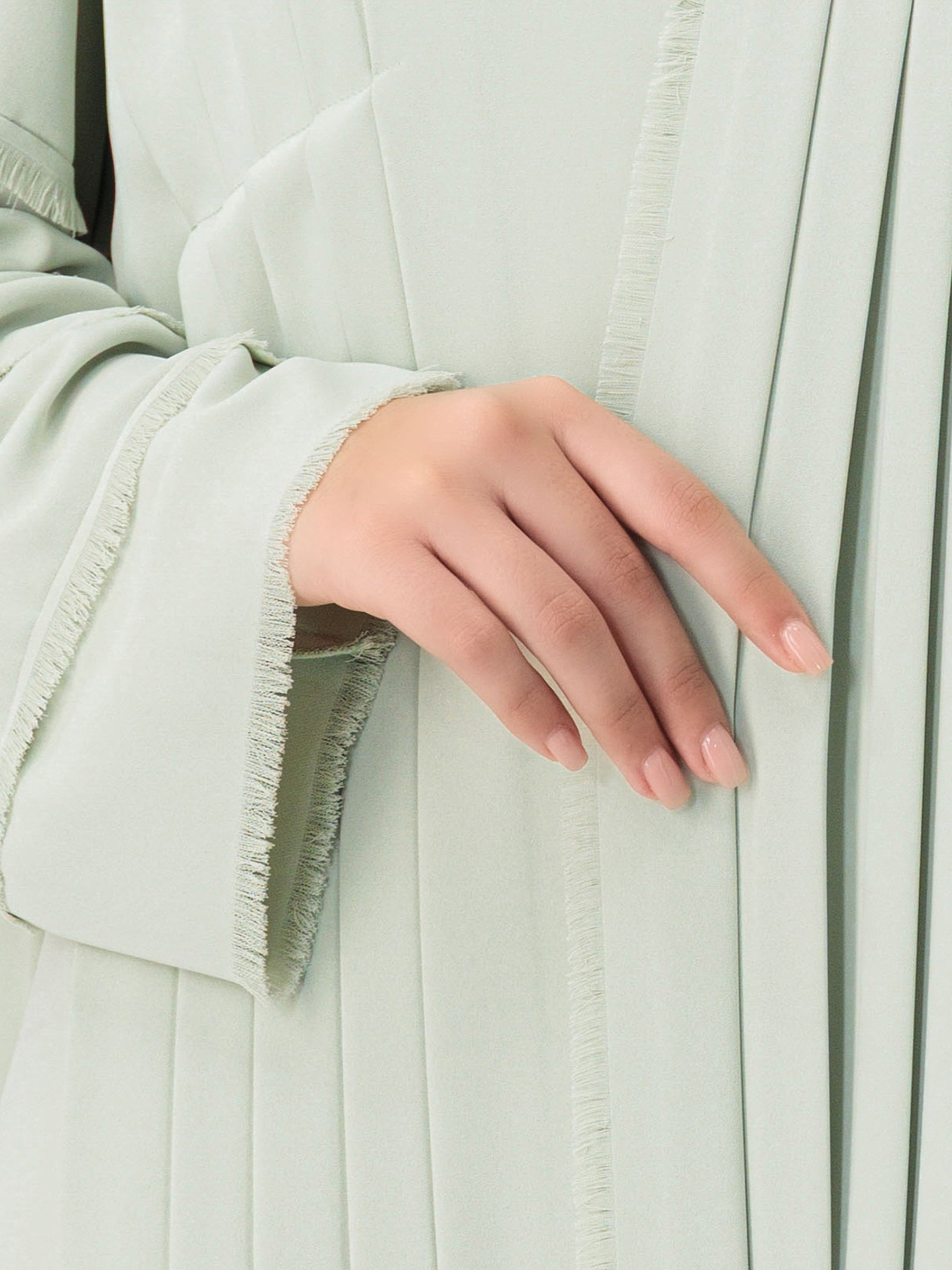 Green Pleated Crepe