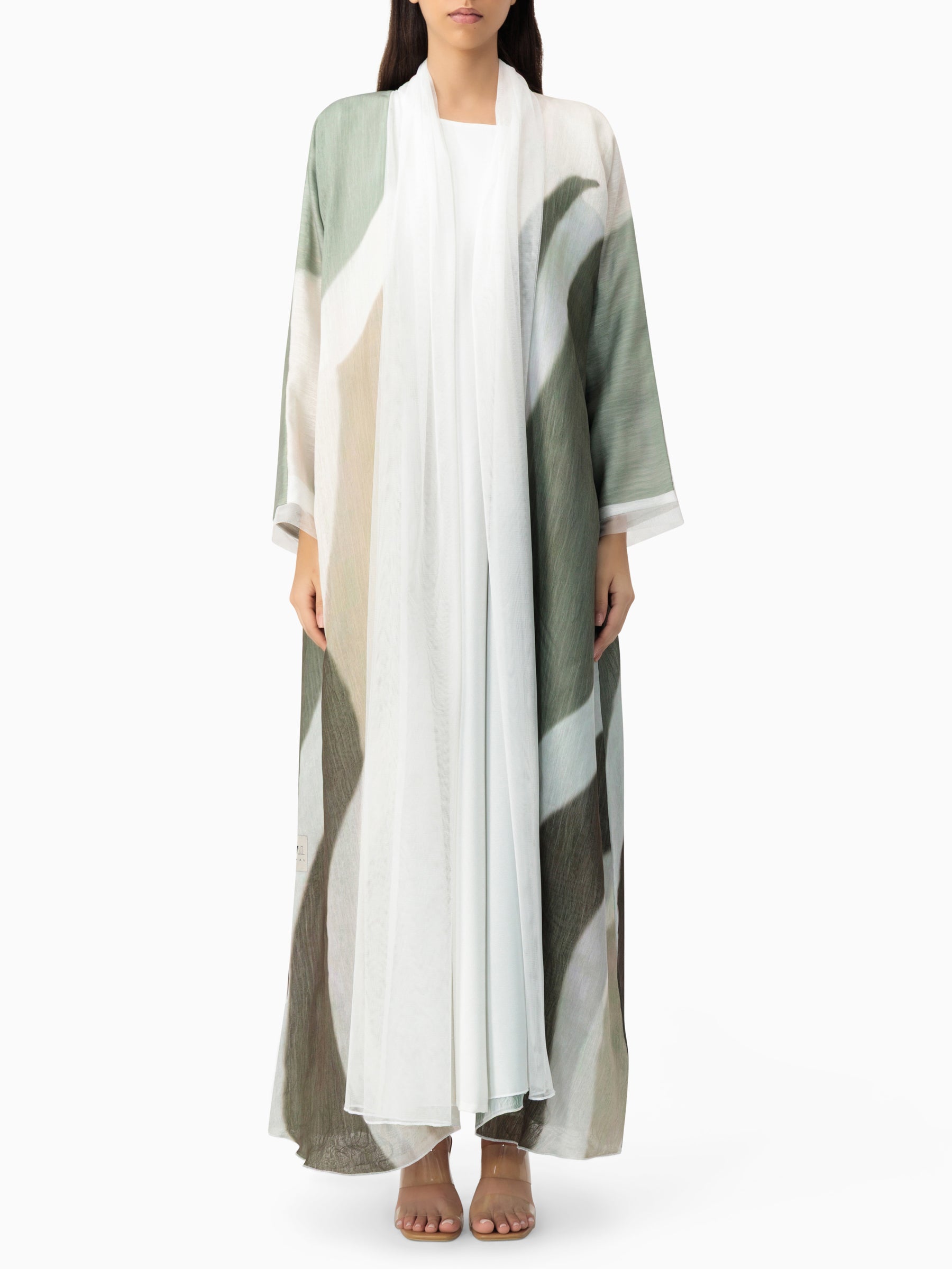 Abstract Earthy Organza Abaya