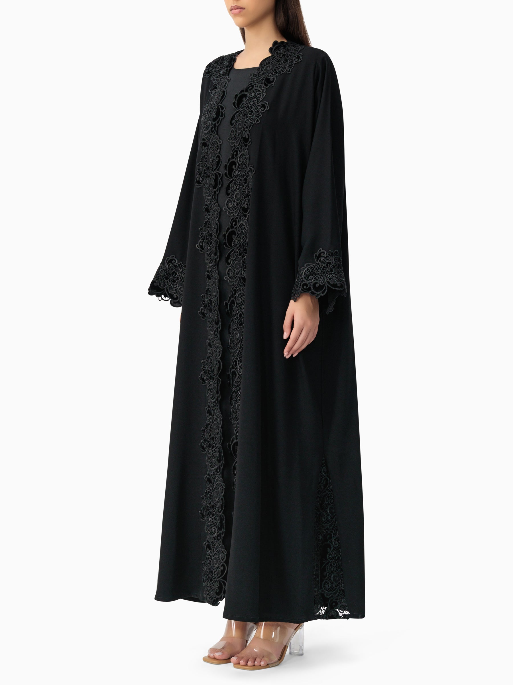 Lace Black Abaya
