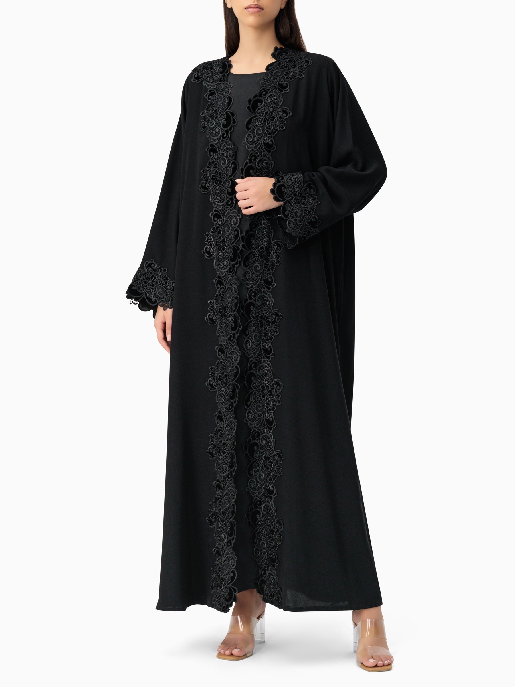 Lace Black Abaya
