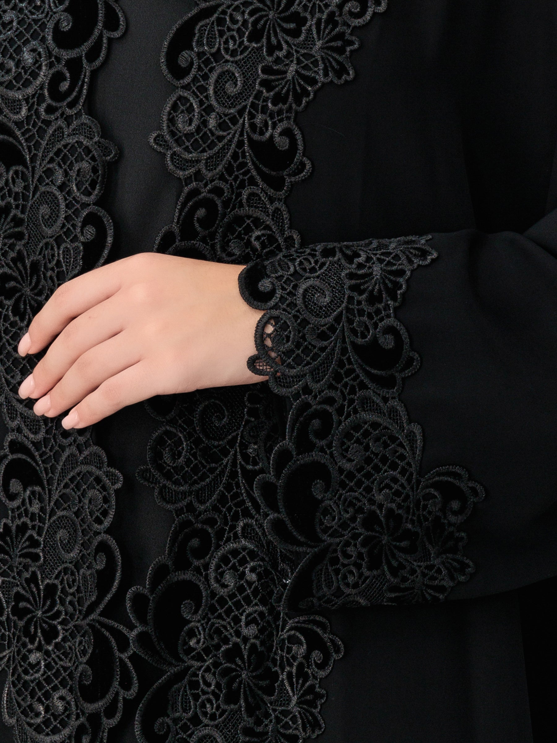 Lace Black Abaya