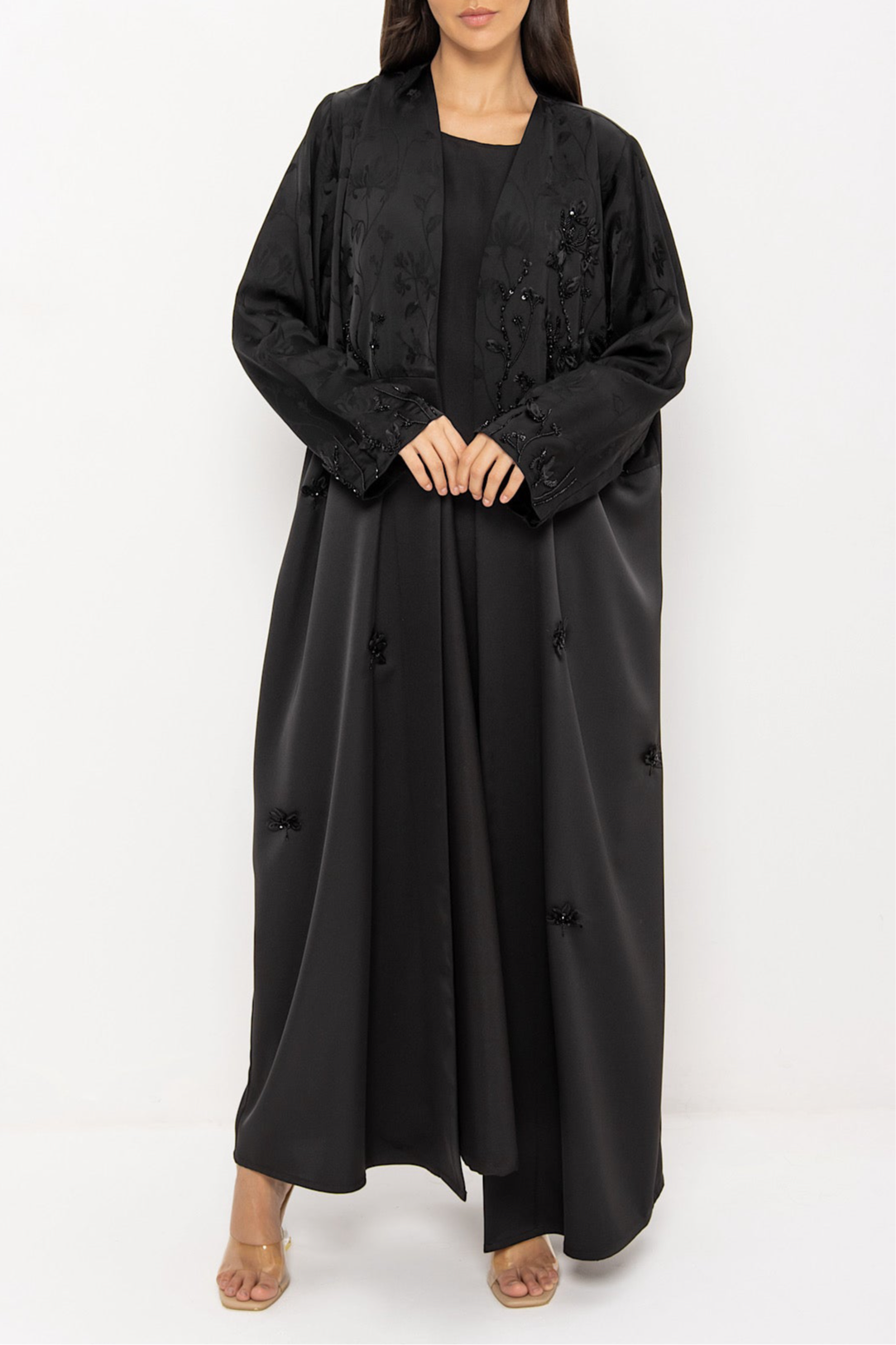 Glory - Floral Embroidery - (Black Abaya)