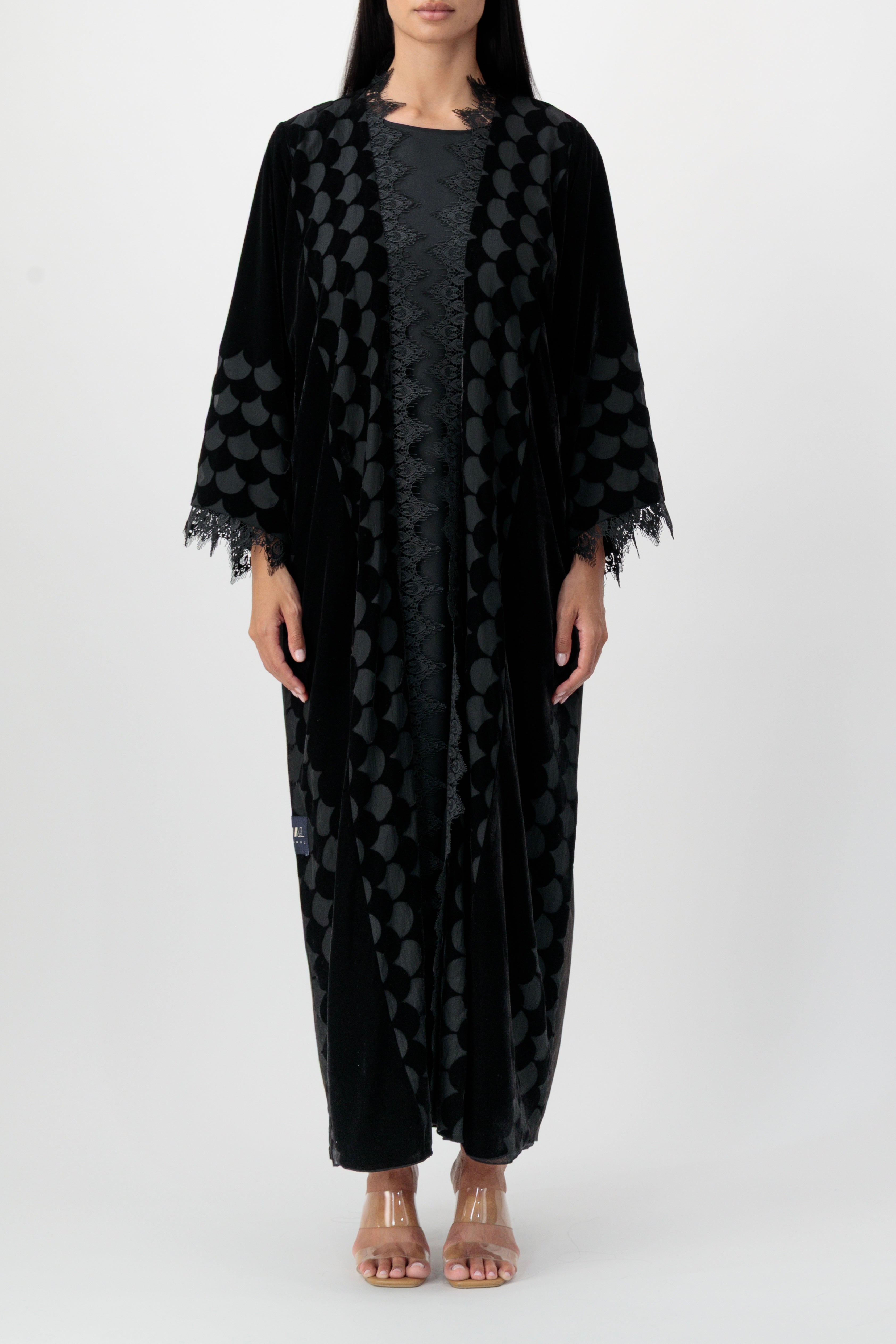 Velvet - Geometry Black Abaya