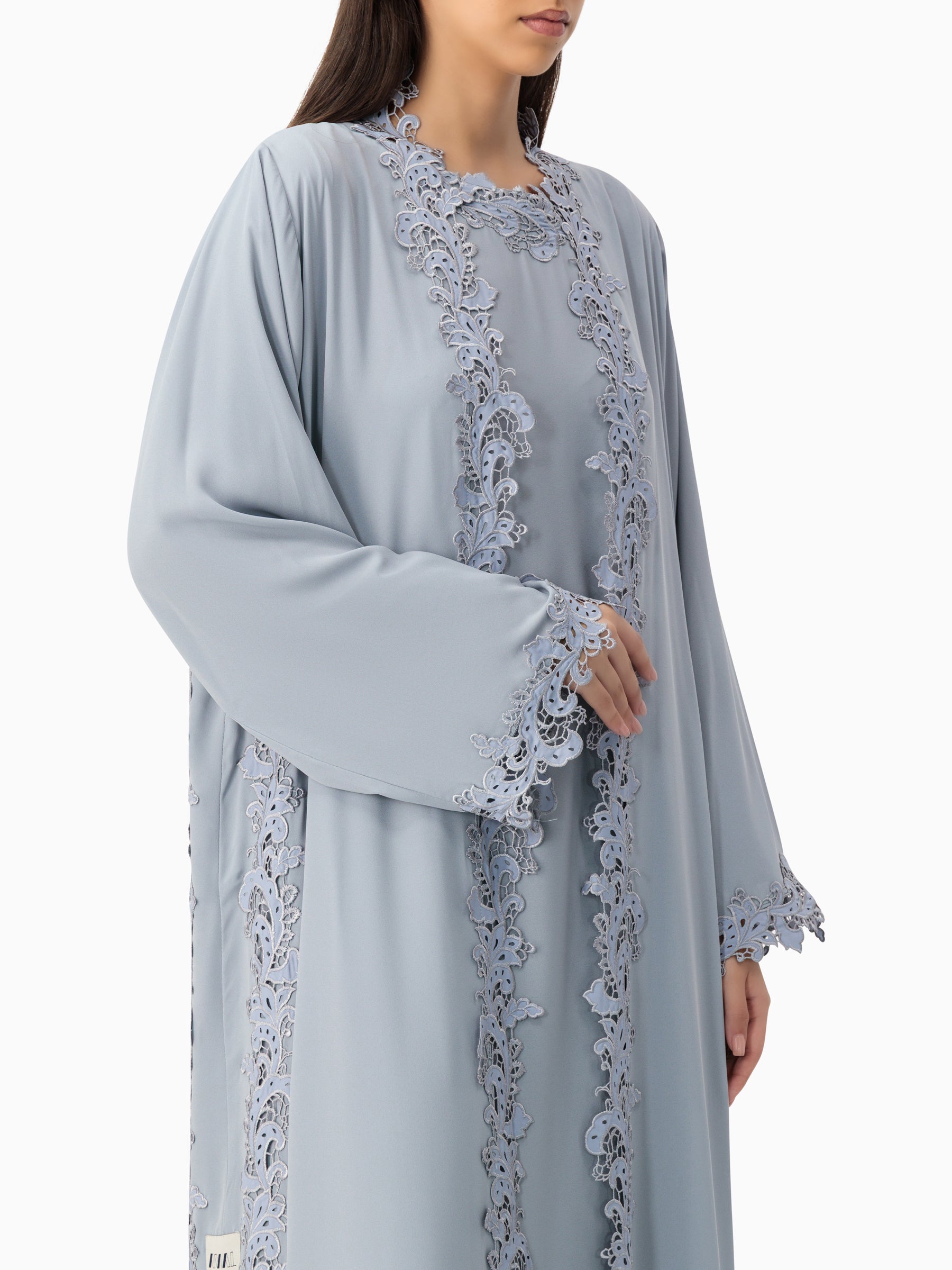 Majesty - Dantel Set (Grey Abaya Set)
