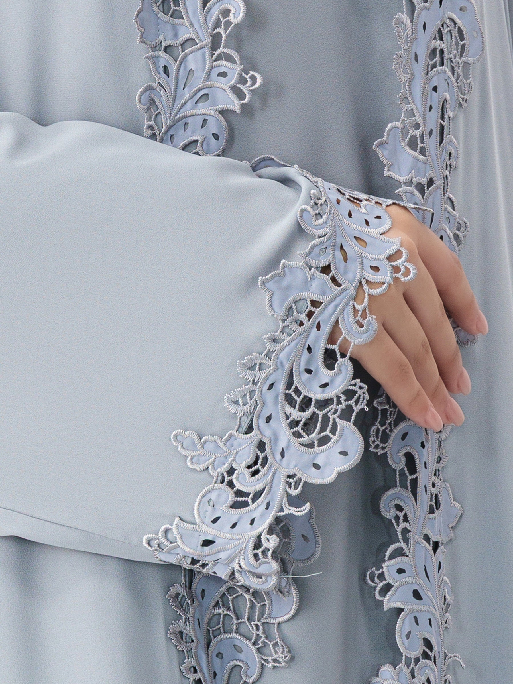 Majesty - Dantel Set (Grey Abaya Set)