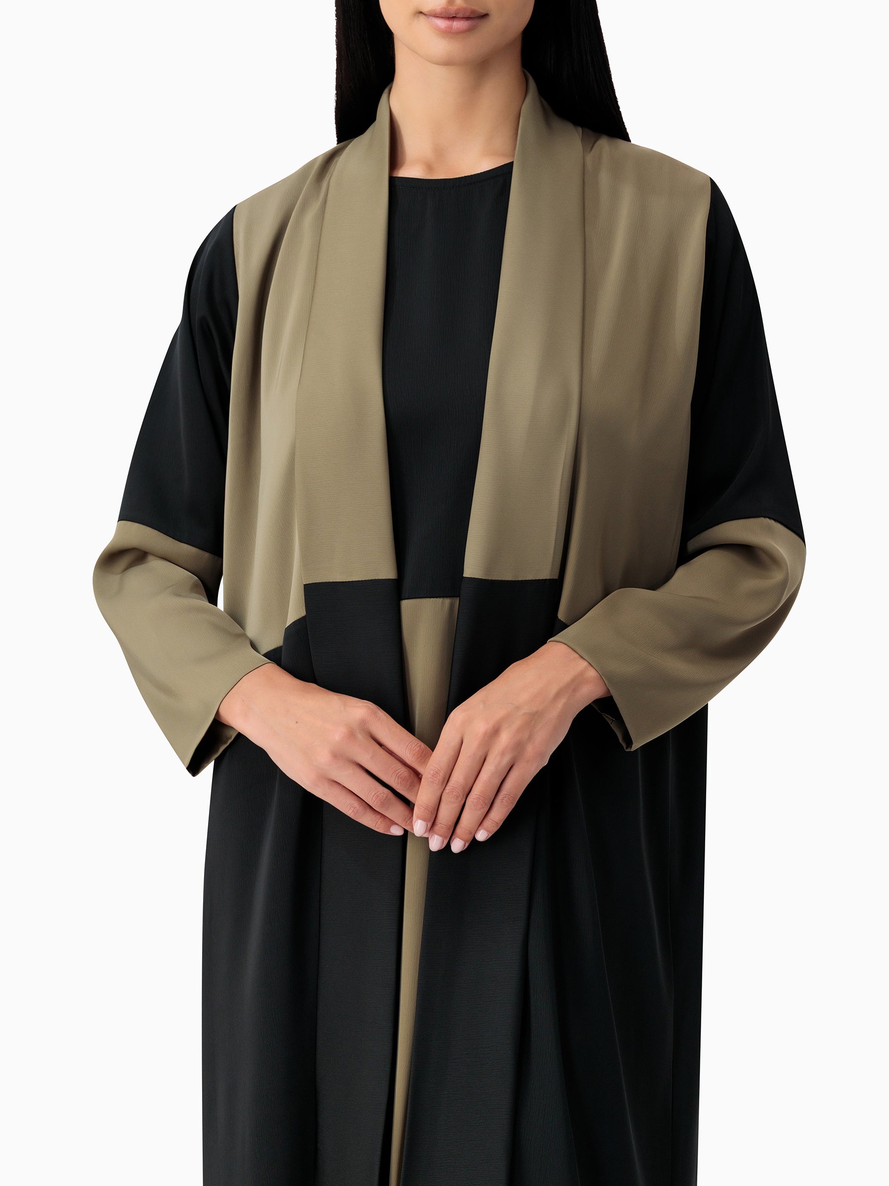 Blocks - Black / Taupe Abaya