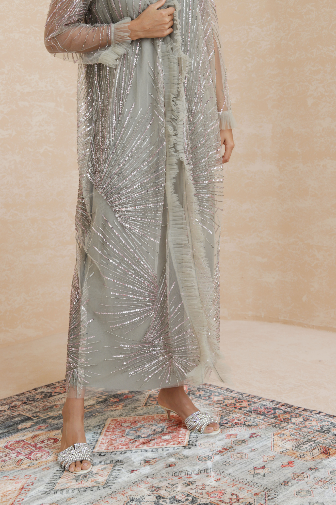 Dandelion Dress - Olive Embellished Tulle