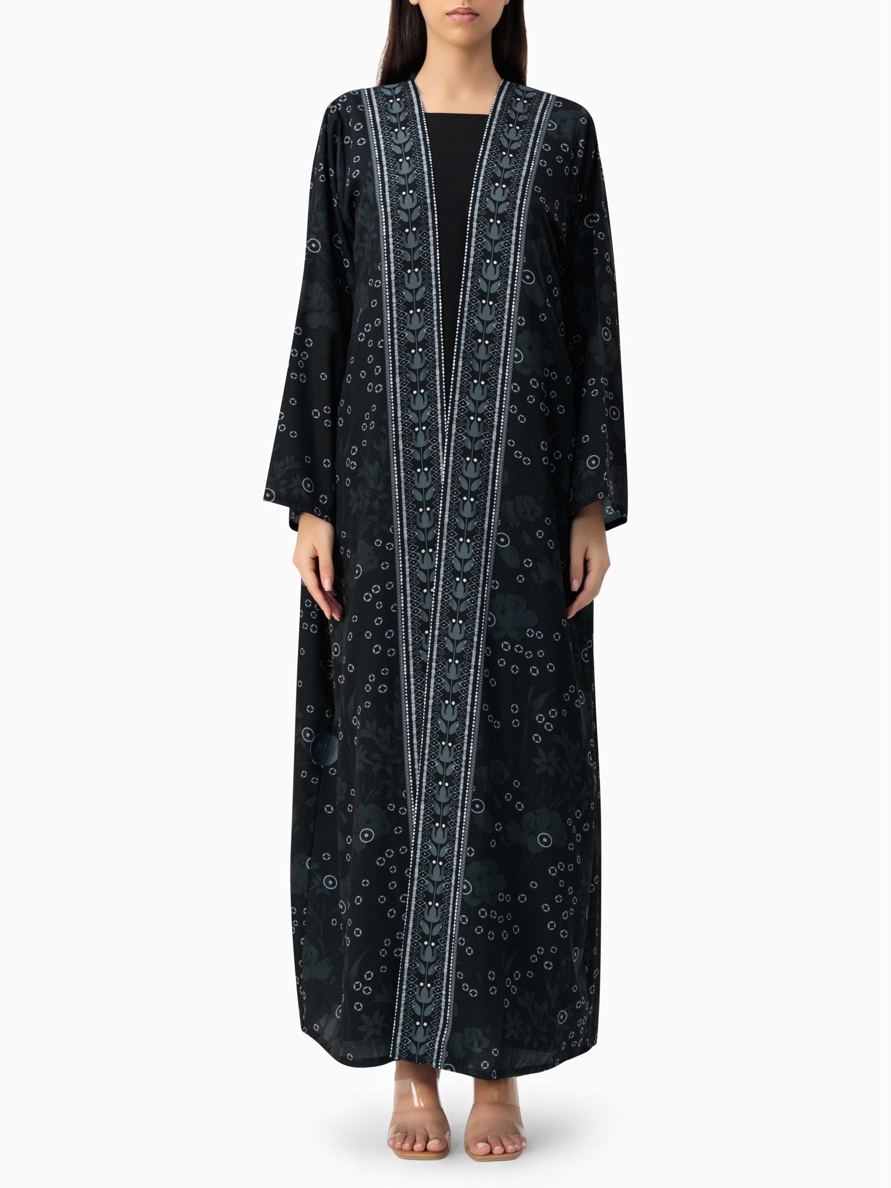 BRX print - Black Abaya