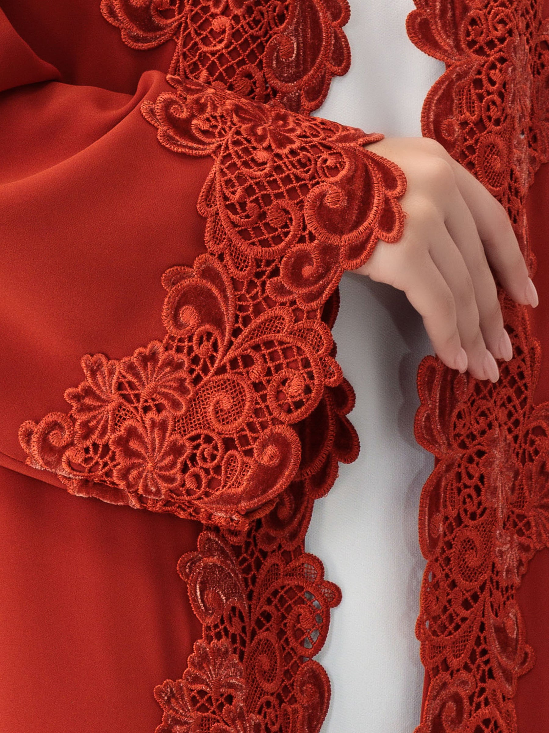 Lace Burnt Orange Abaya