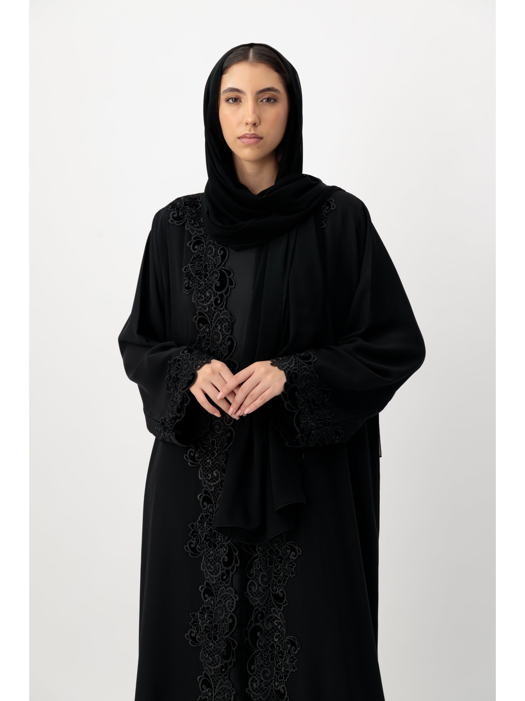 Lace Black Abaya