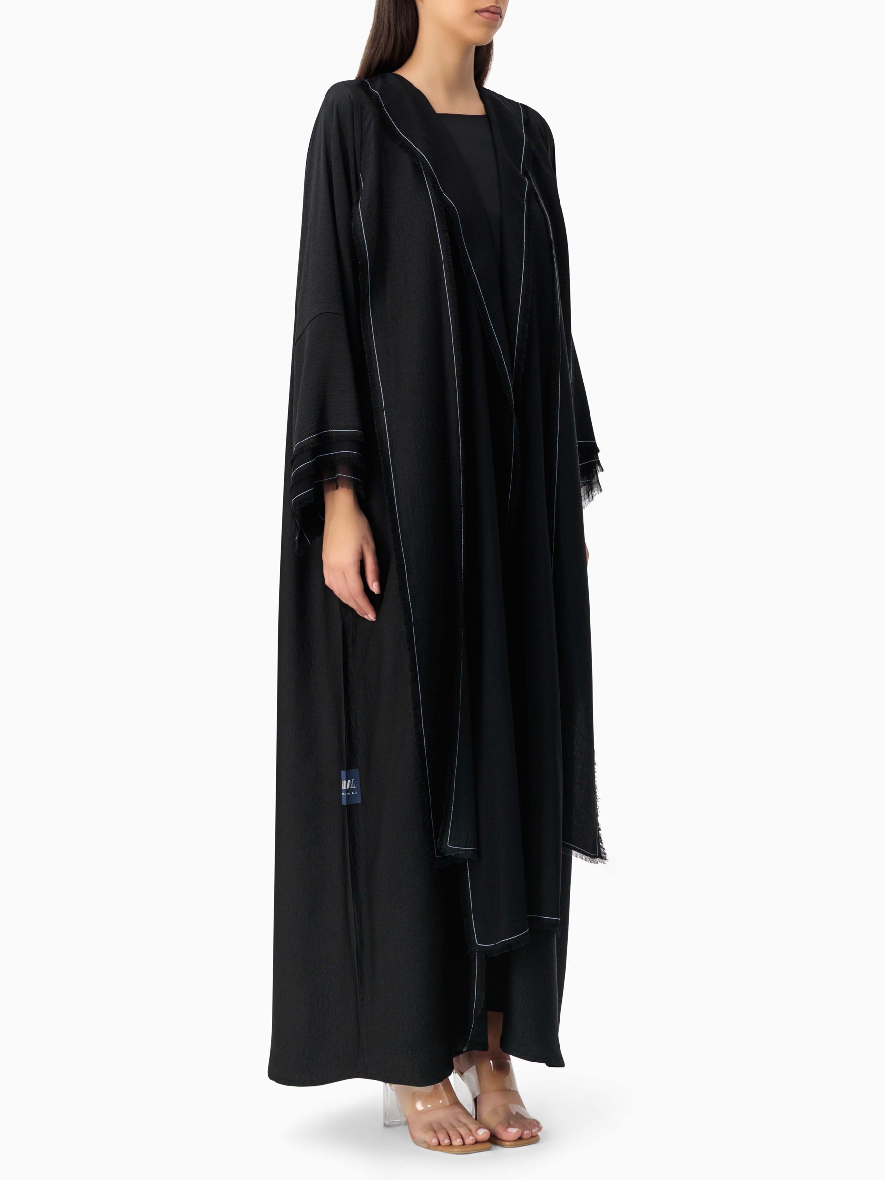 Grey Squares Layers Abaya