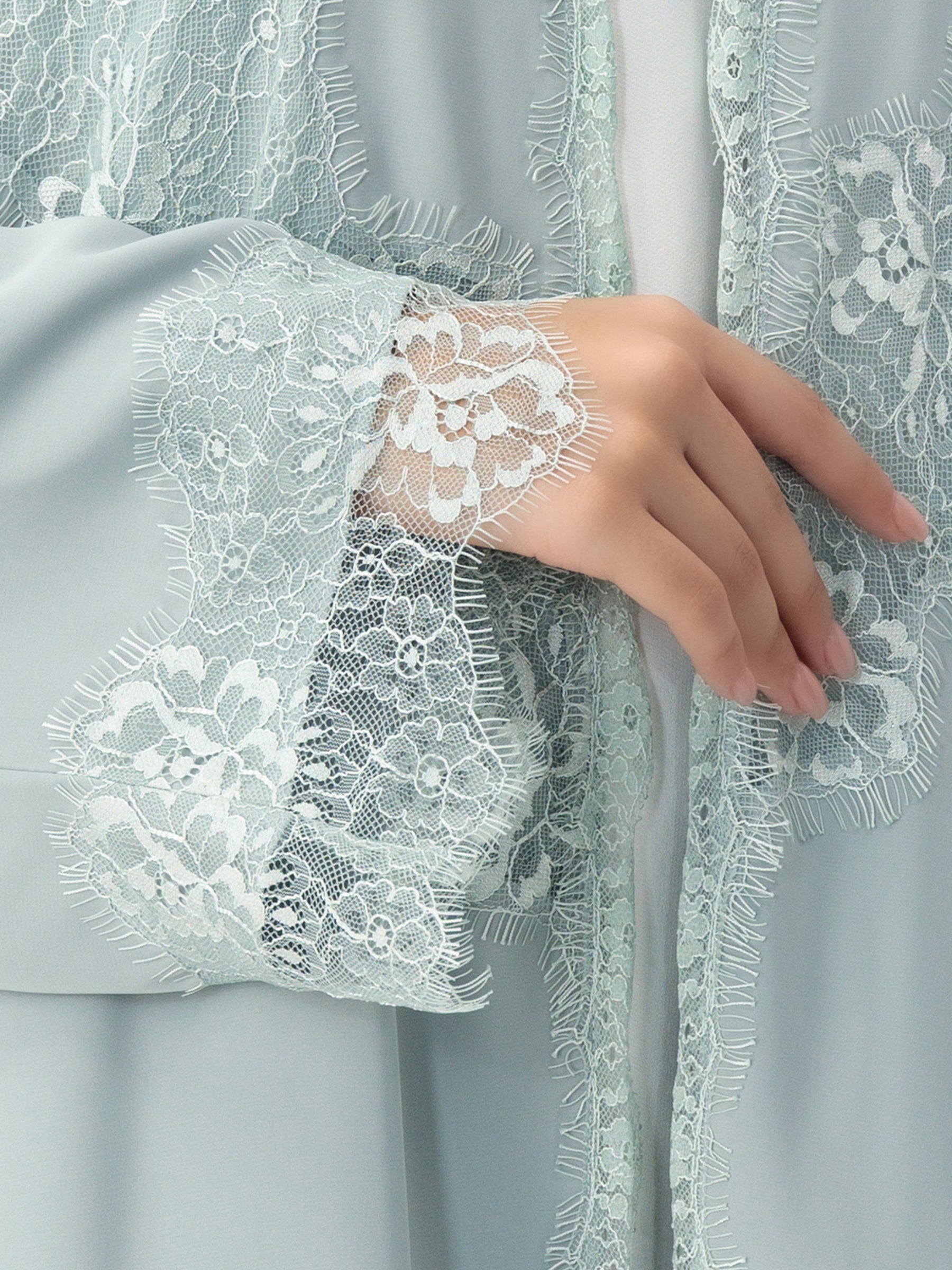 Grace - Lines of Dantel (Sky Blue Abaya)