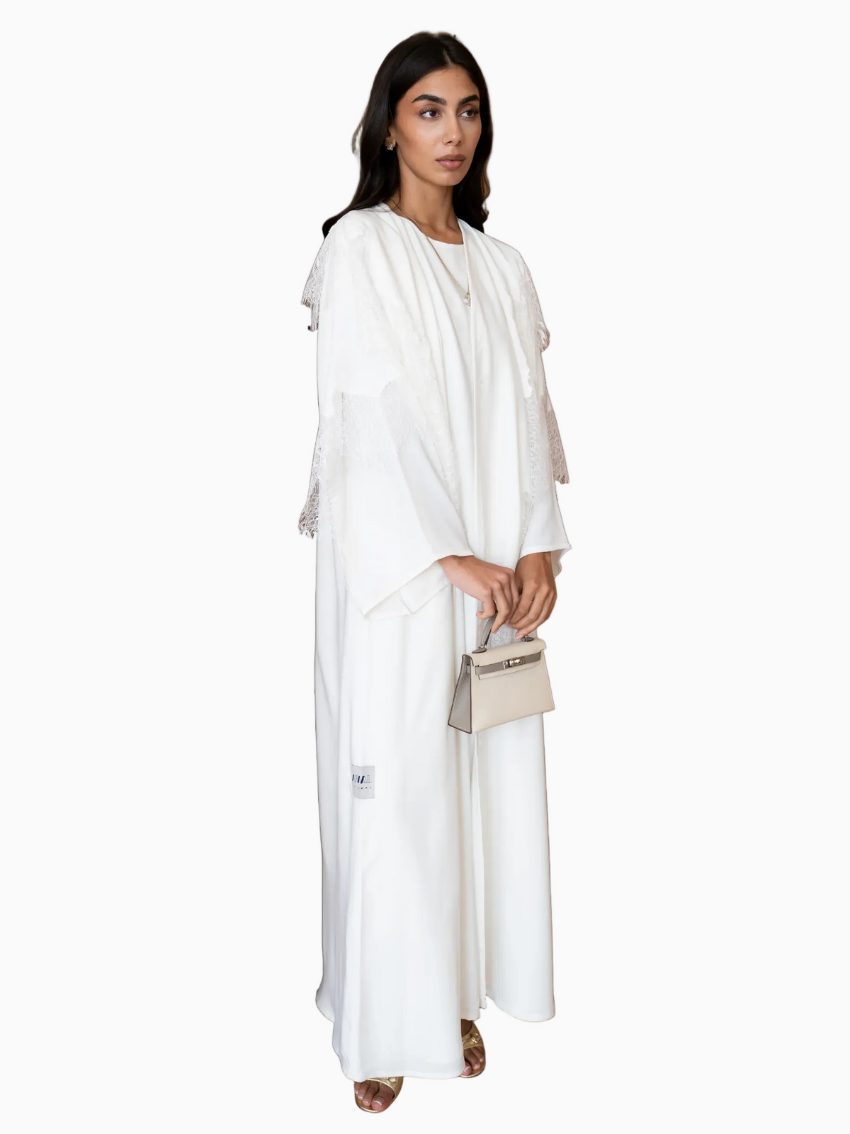 Amarante-White Abaya