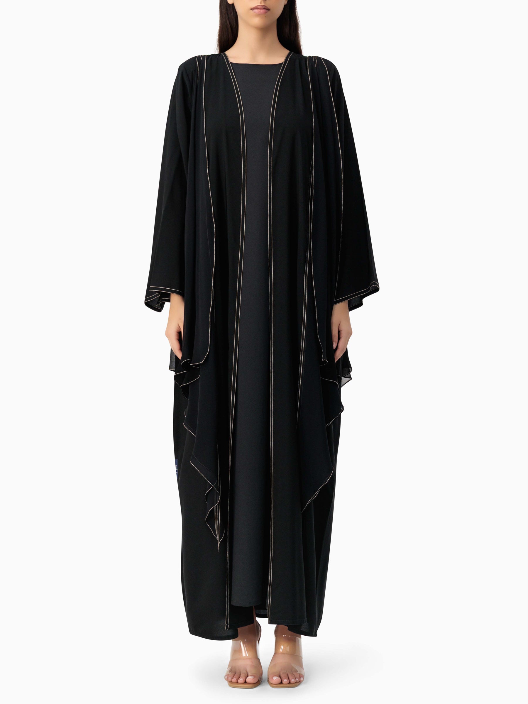 Ruffles Beige Layers Abaya