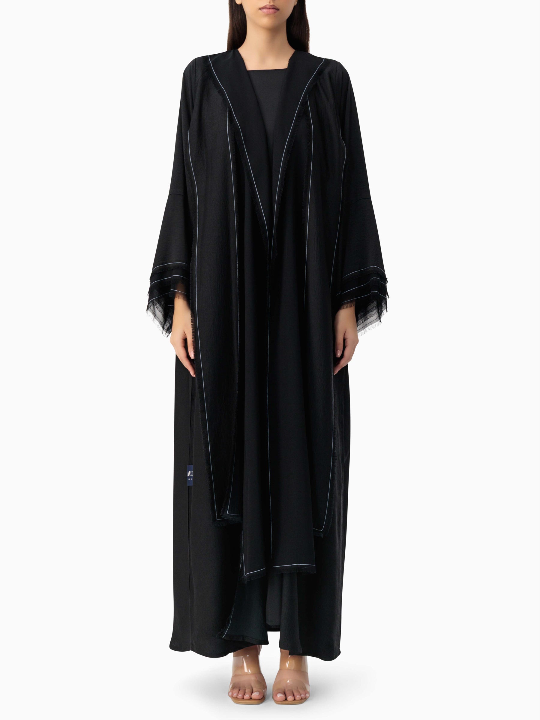 Grey Squares Layers Abaya