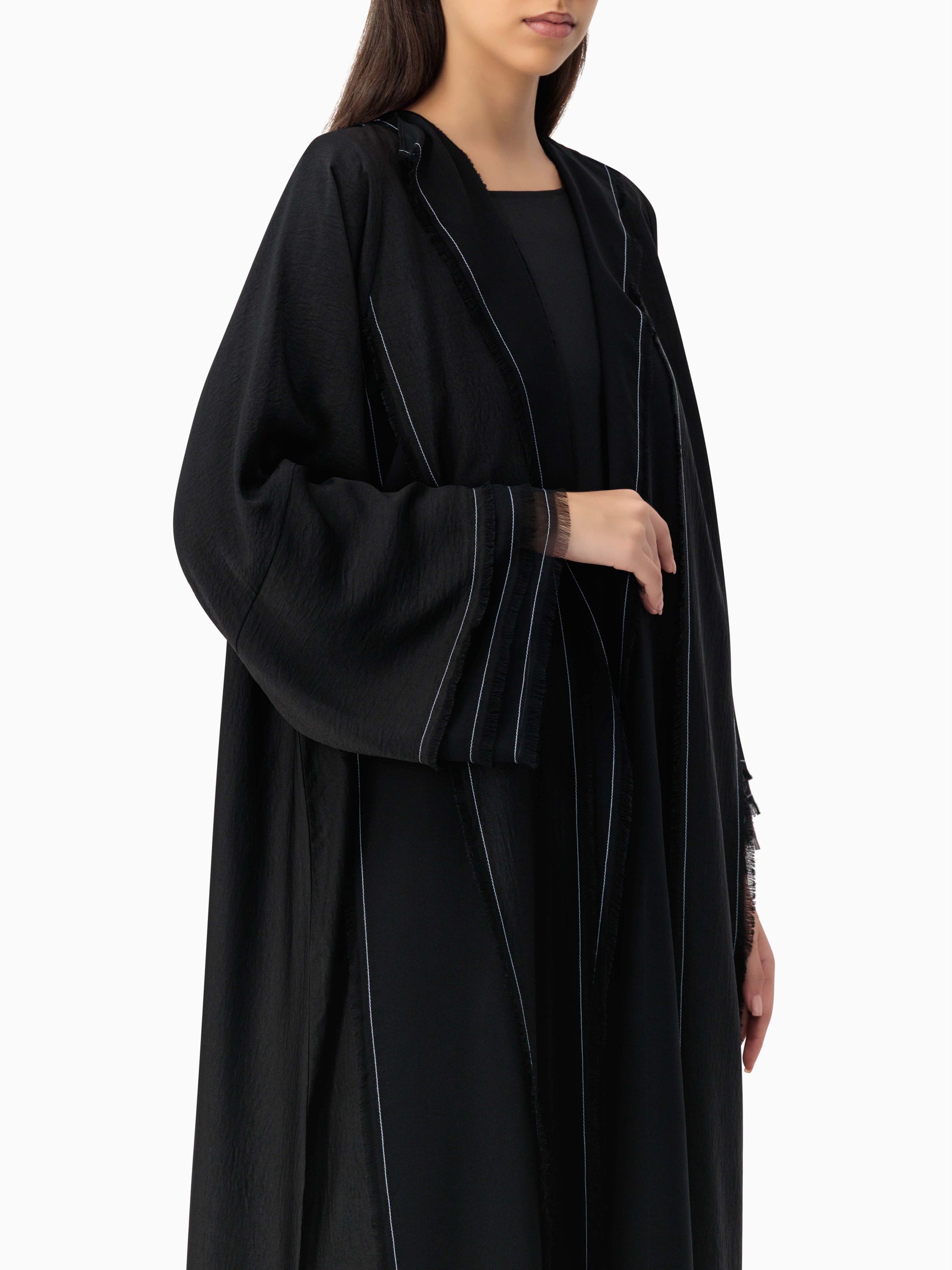 Grey Squares Layers Abaya