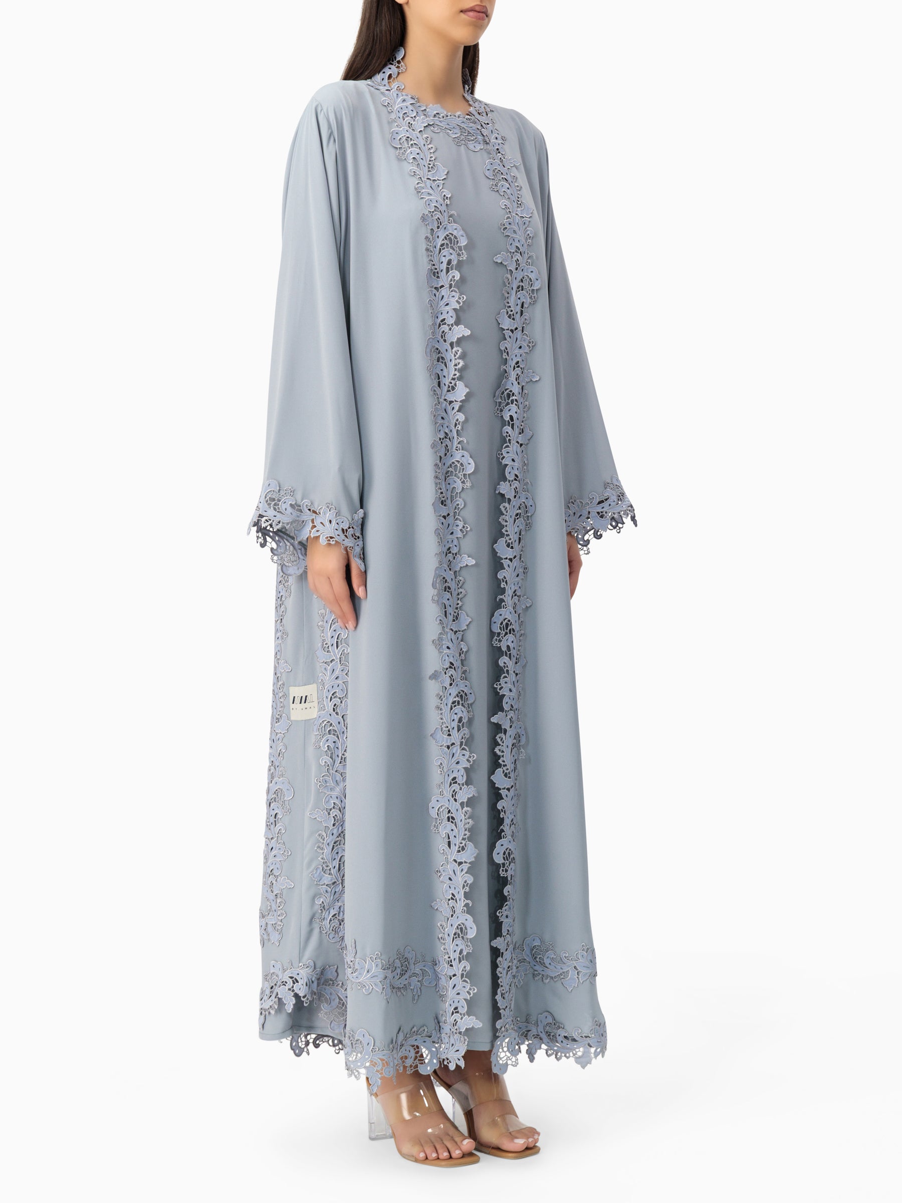 Majesty - Dantel Set (Grey Abaya Set)