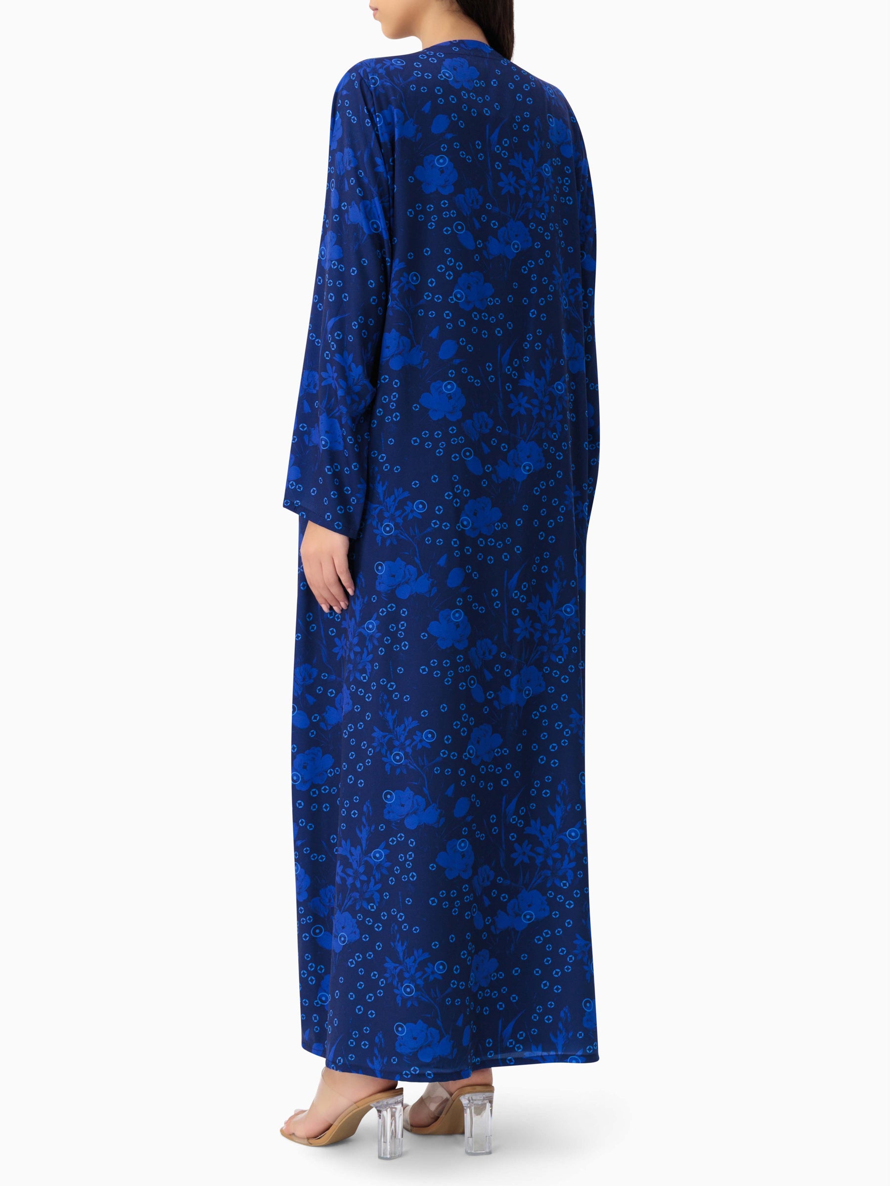 BRX print - Blue Abaya