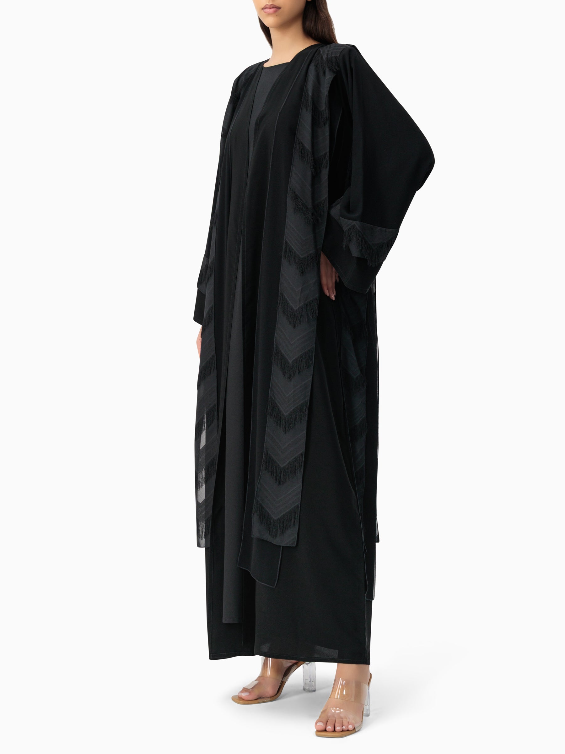 Black Rish Layers Abaya