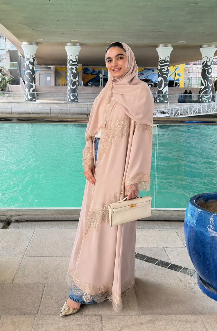 Grace - Lines of Dantel (Beige Abaya)
