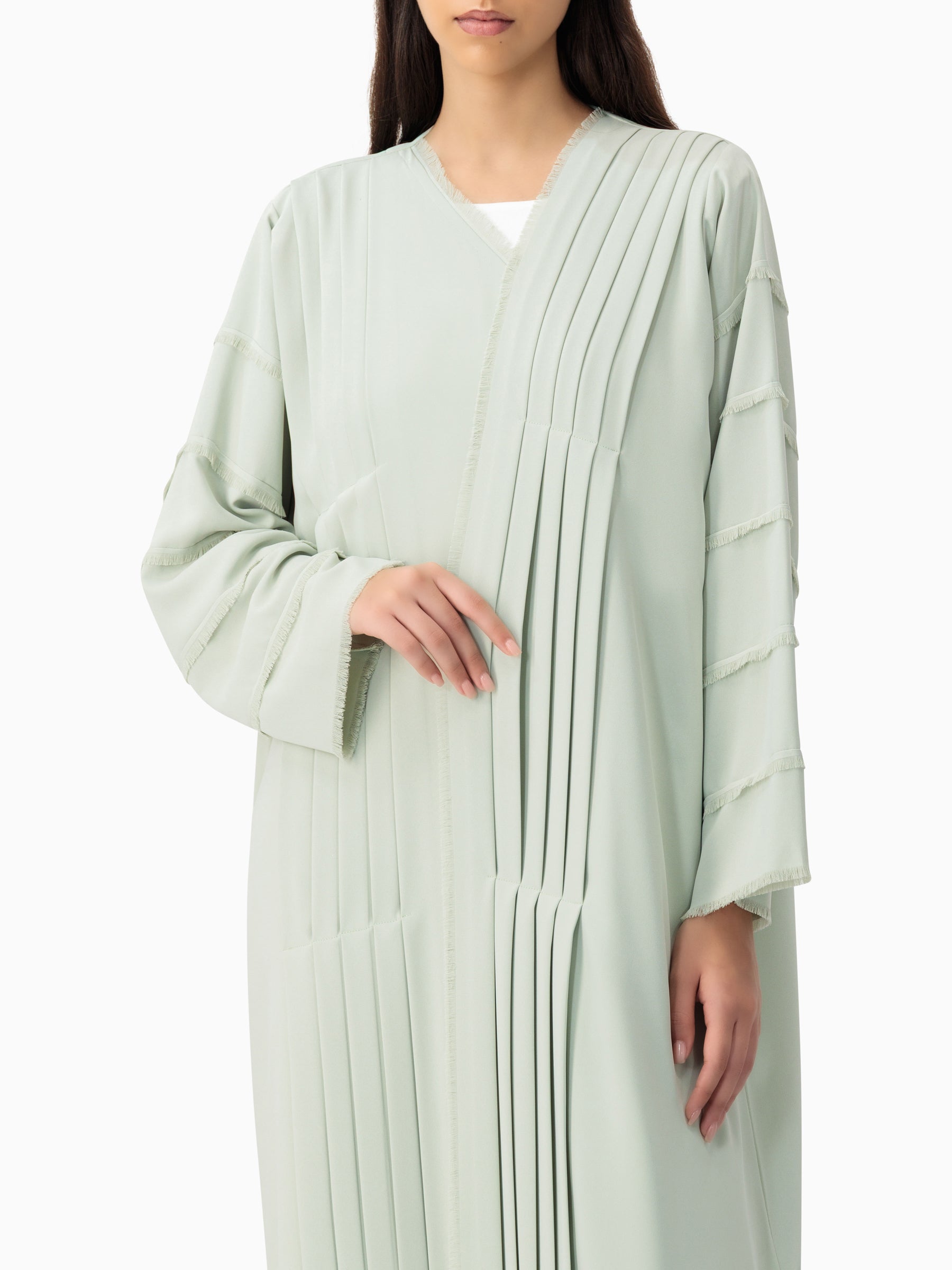 Green Pleated Crepe