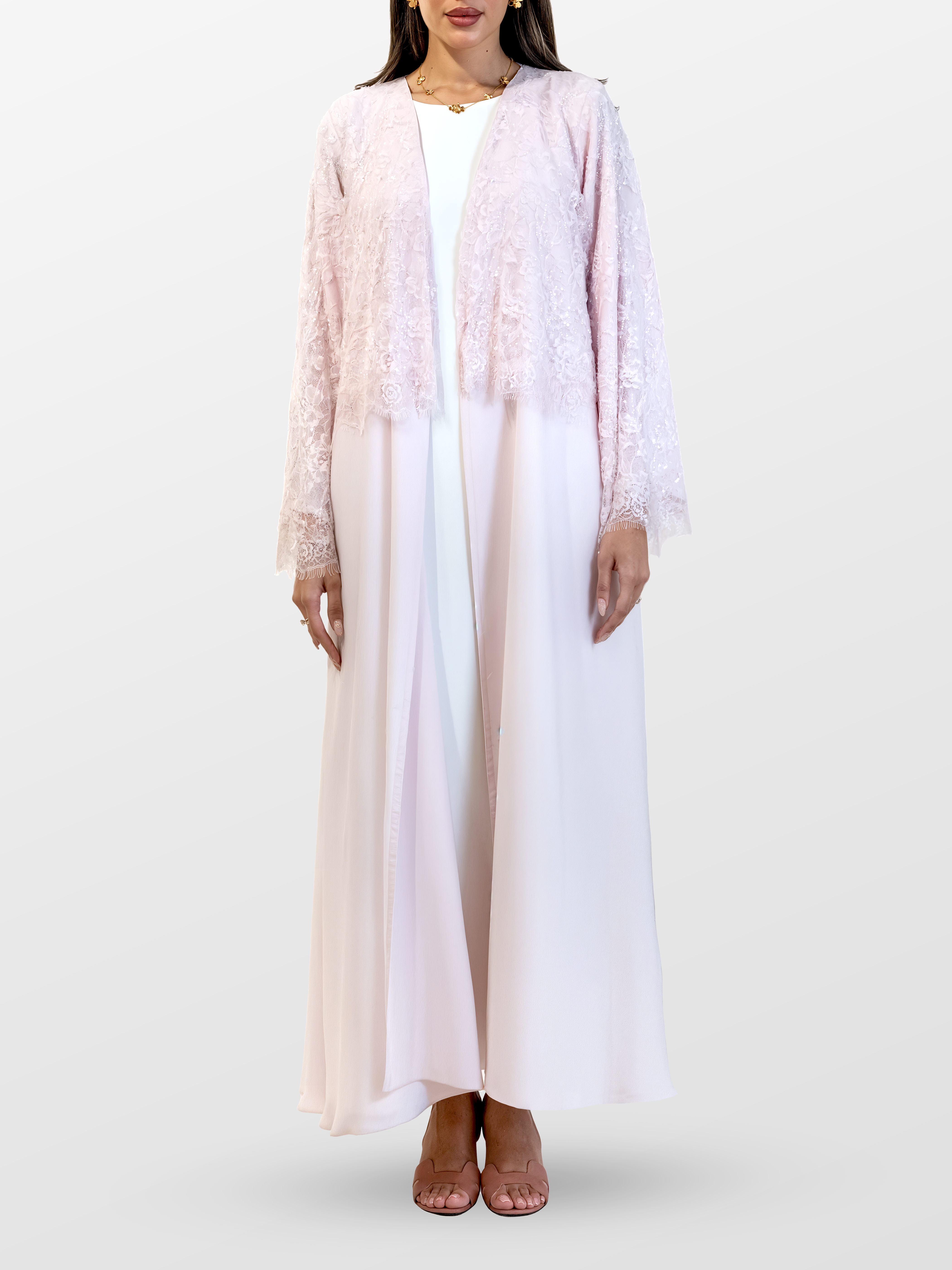 Dantelle - Pink  Abaya