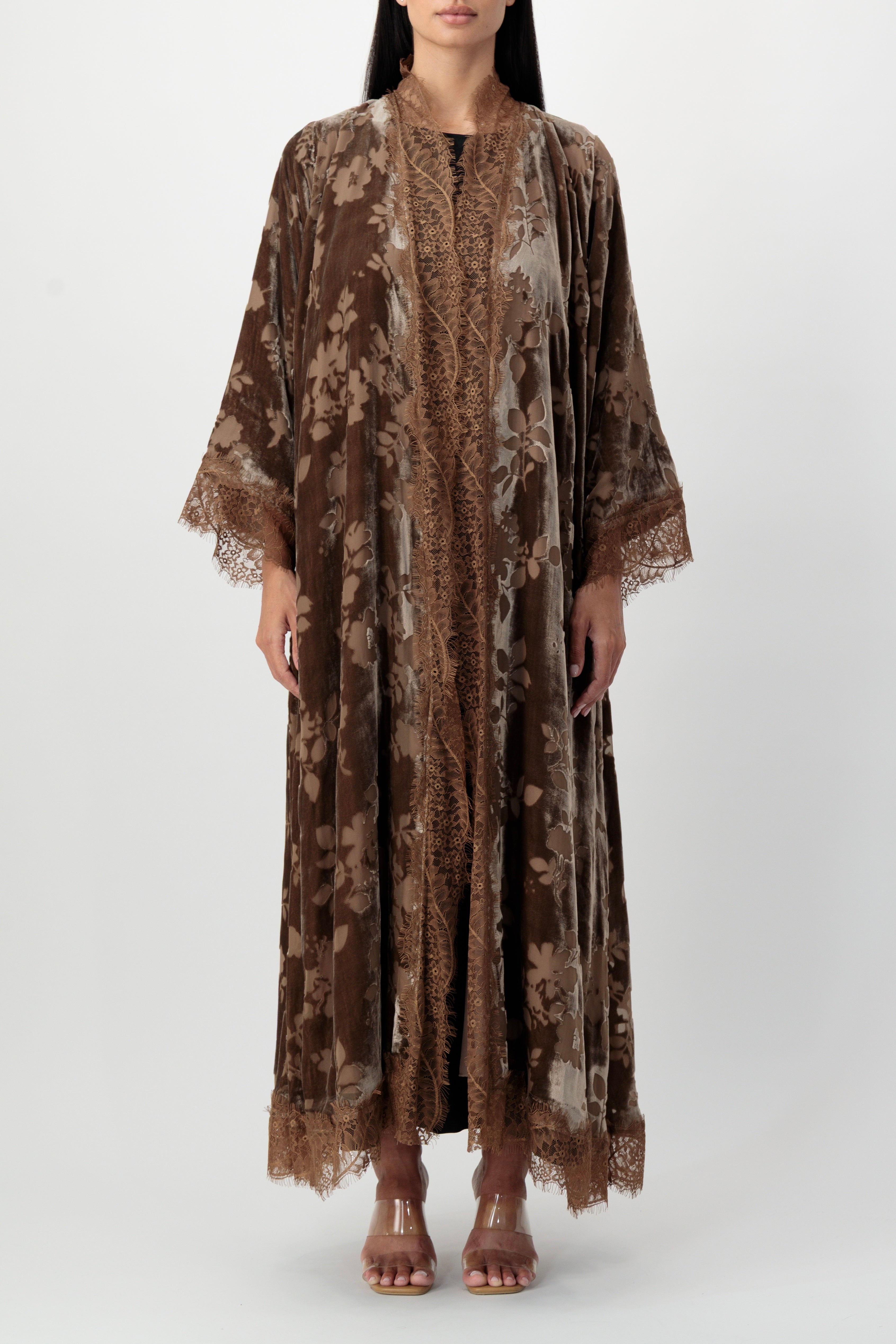 Velvet - Garden Nude Abaya