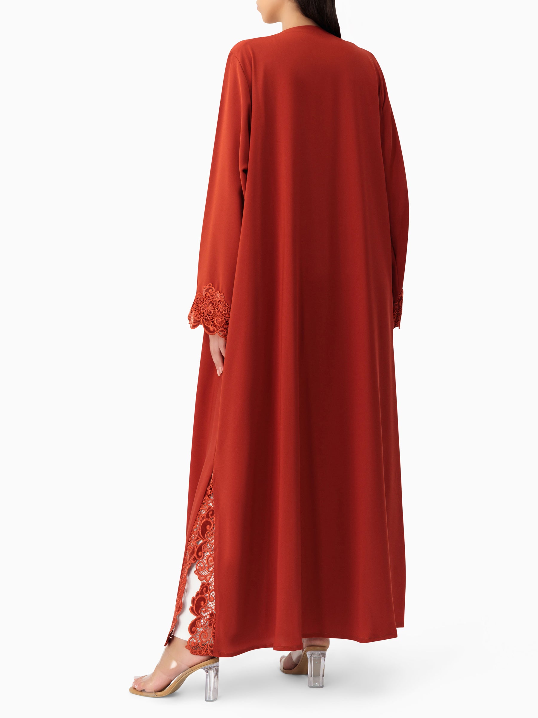 Lace Burnt Orange Abaya