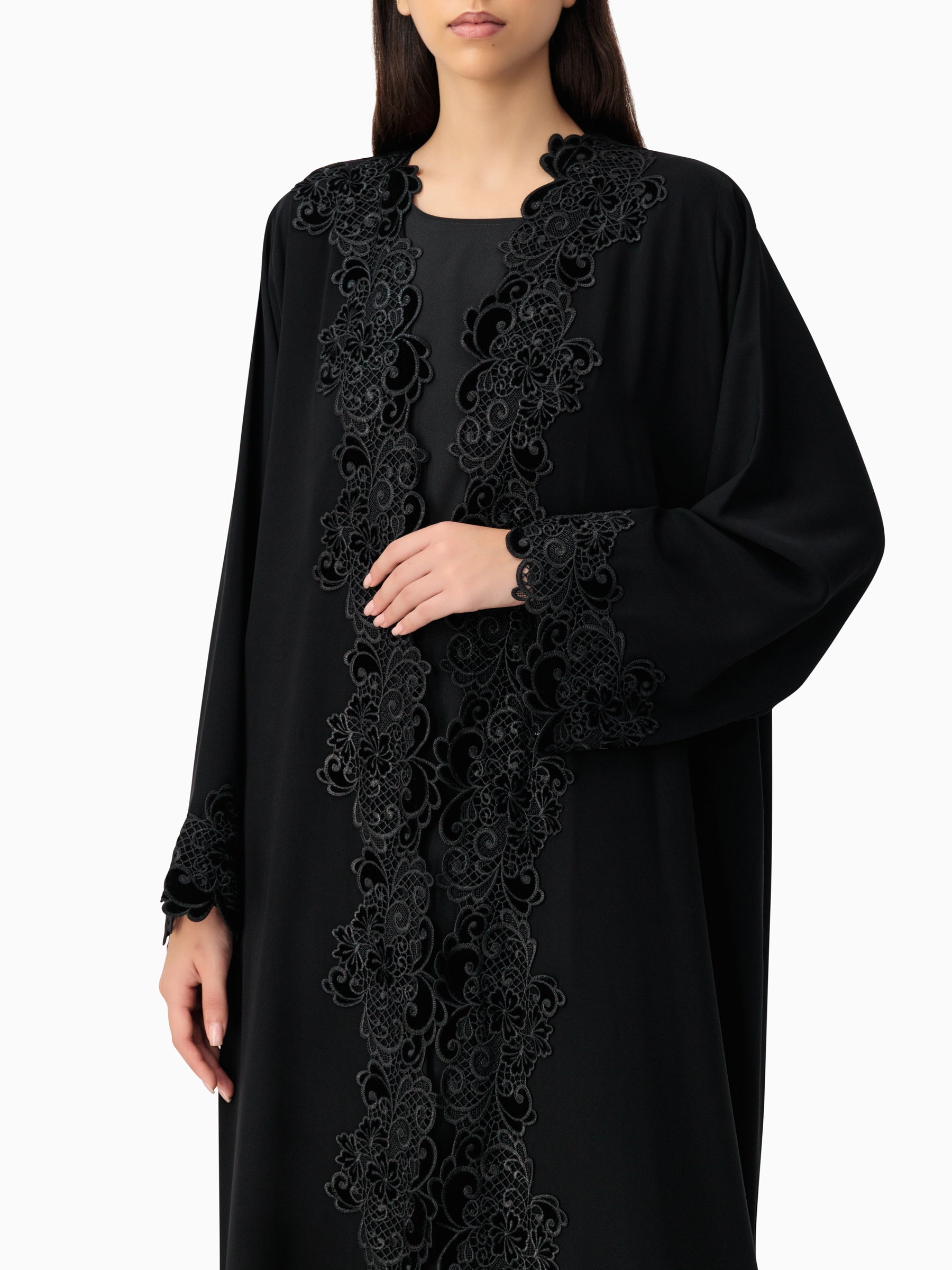 Lace Black Abaya