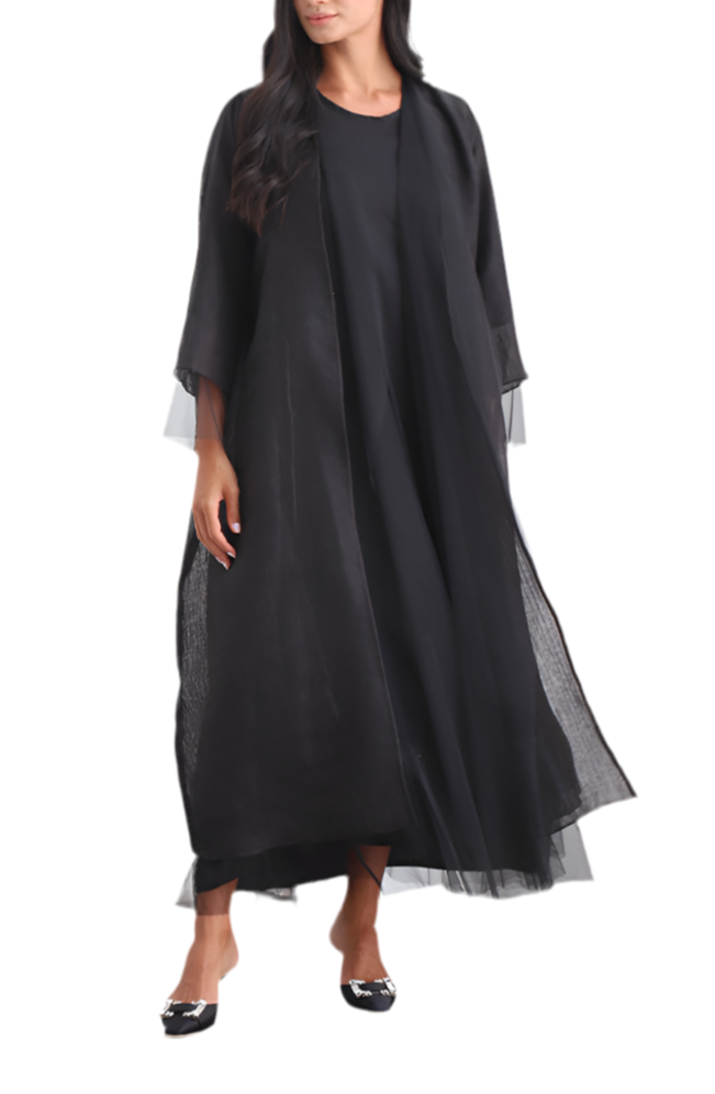Solid06 -  Special Korean Organza layer abaya
