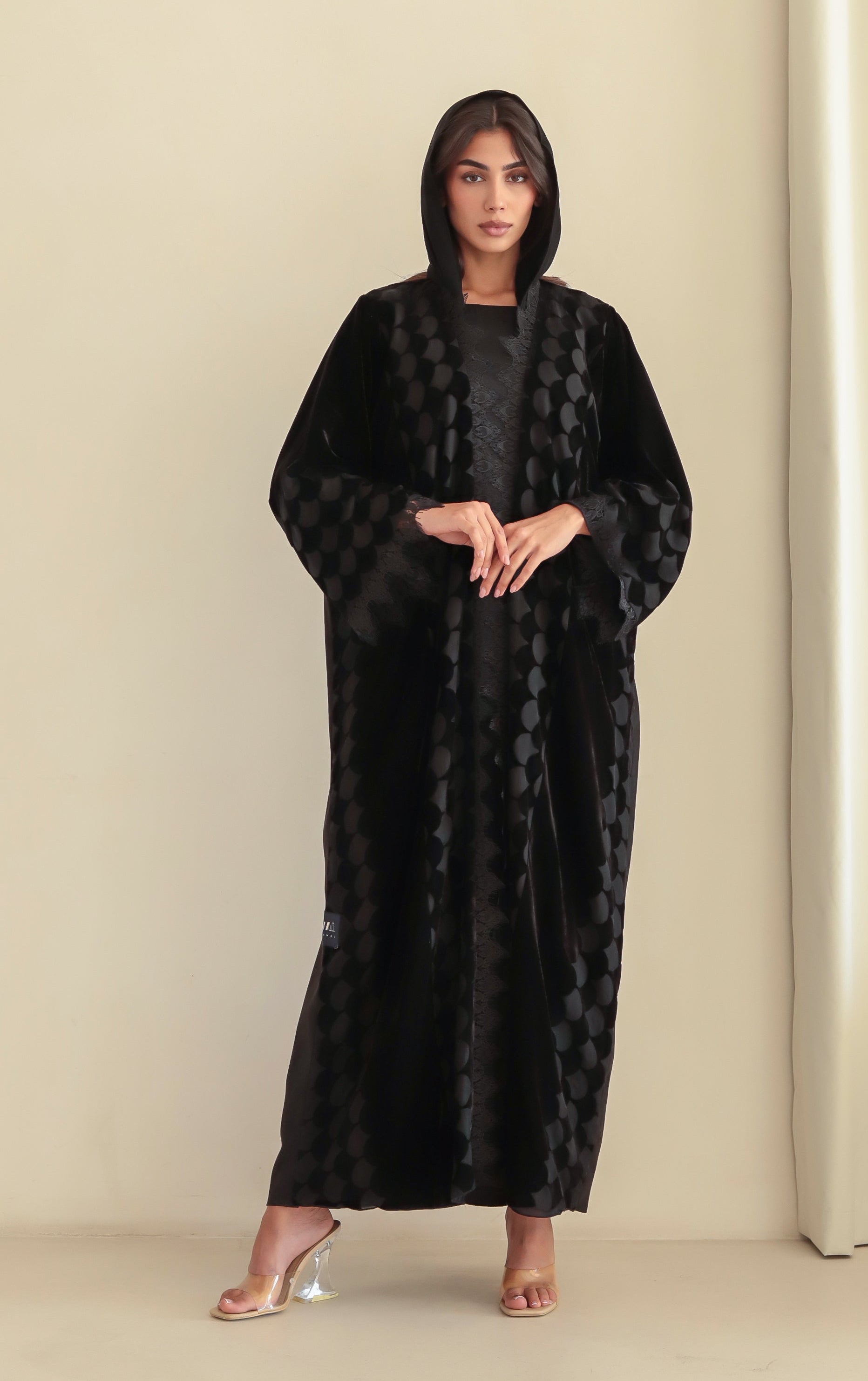 Velvet - Geometry Black Abaya