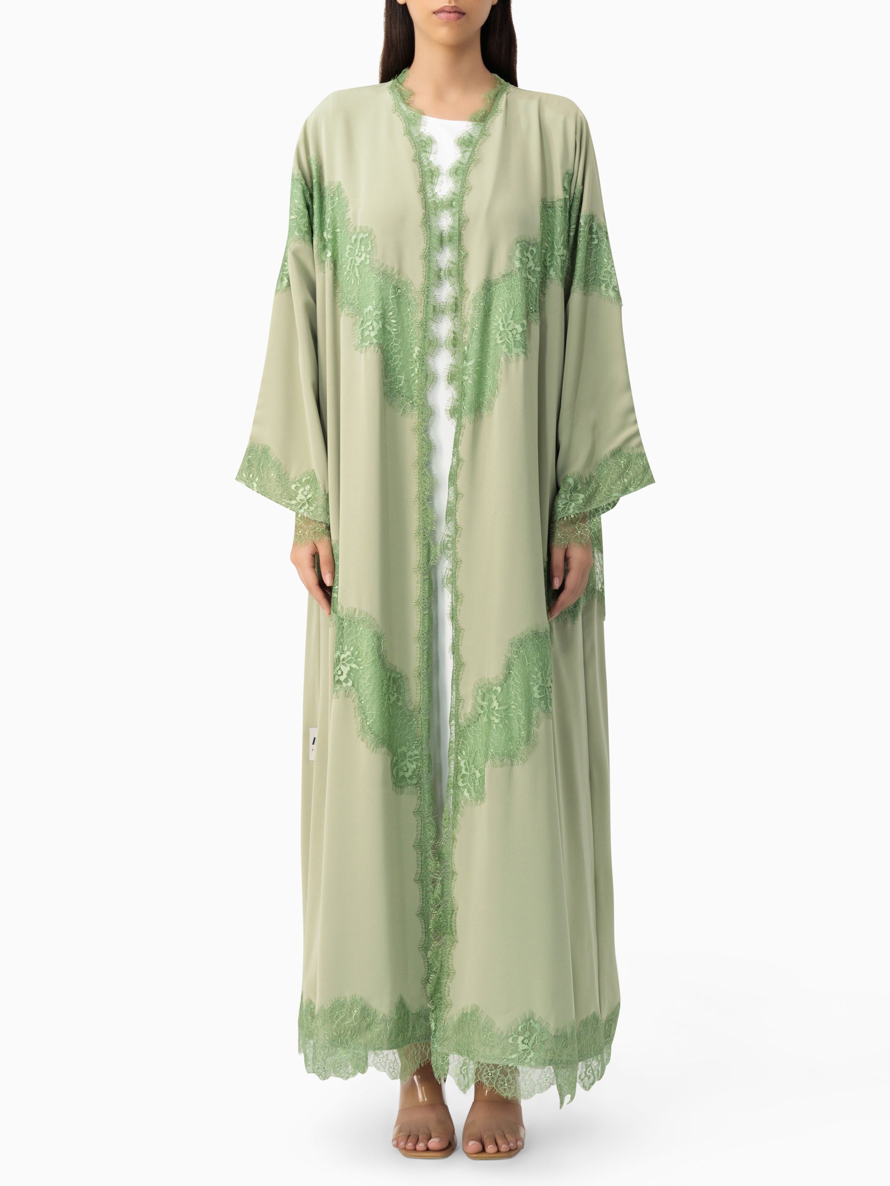 Grace - Lines of Dantel (Matcha Green Abaya)
