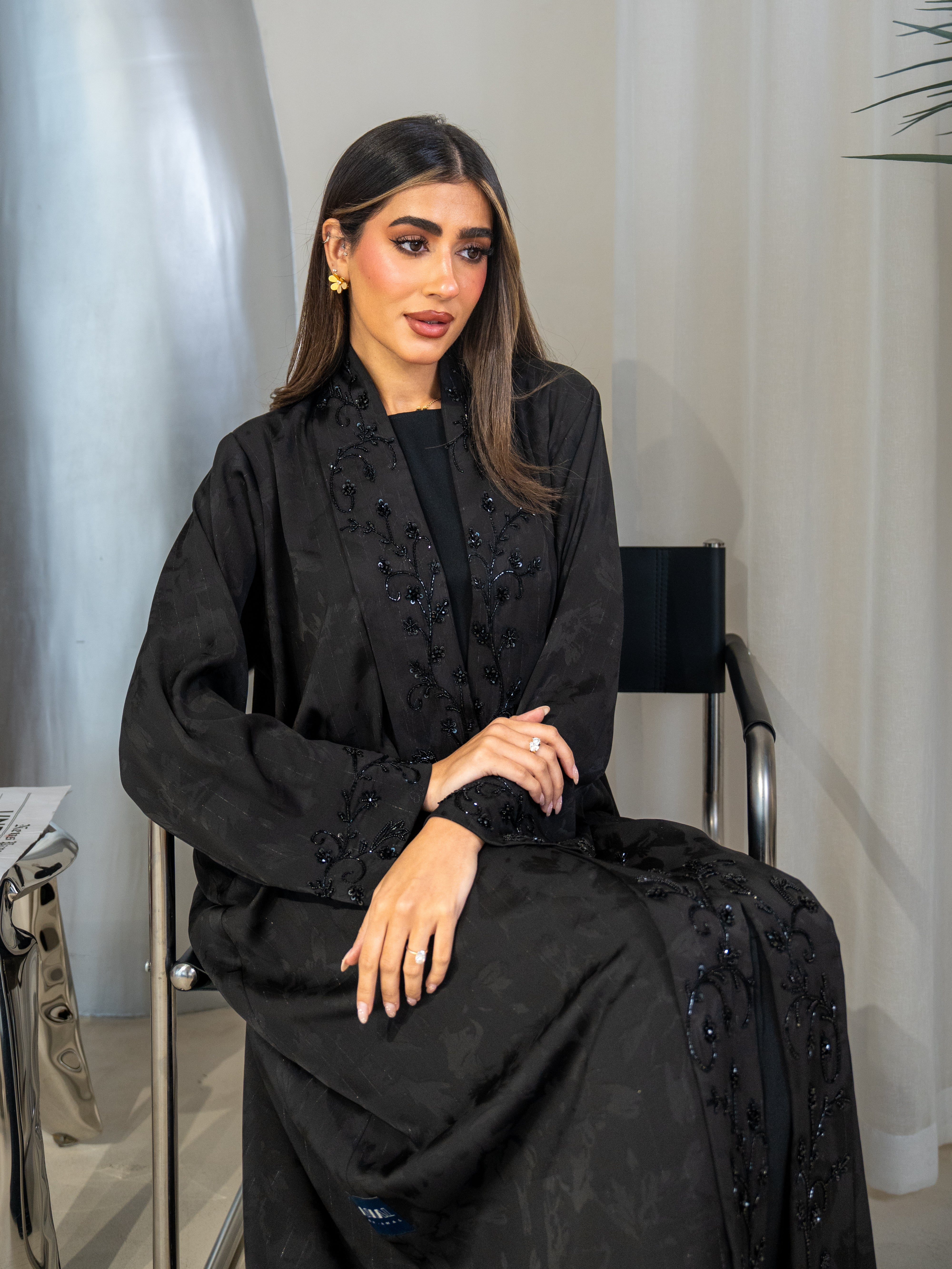 Petaline - Black Abaya