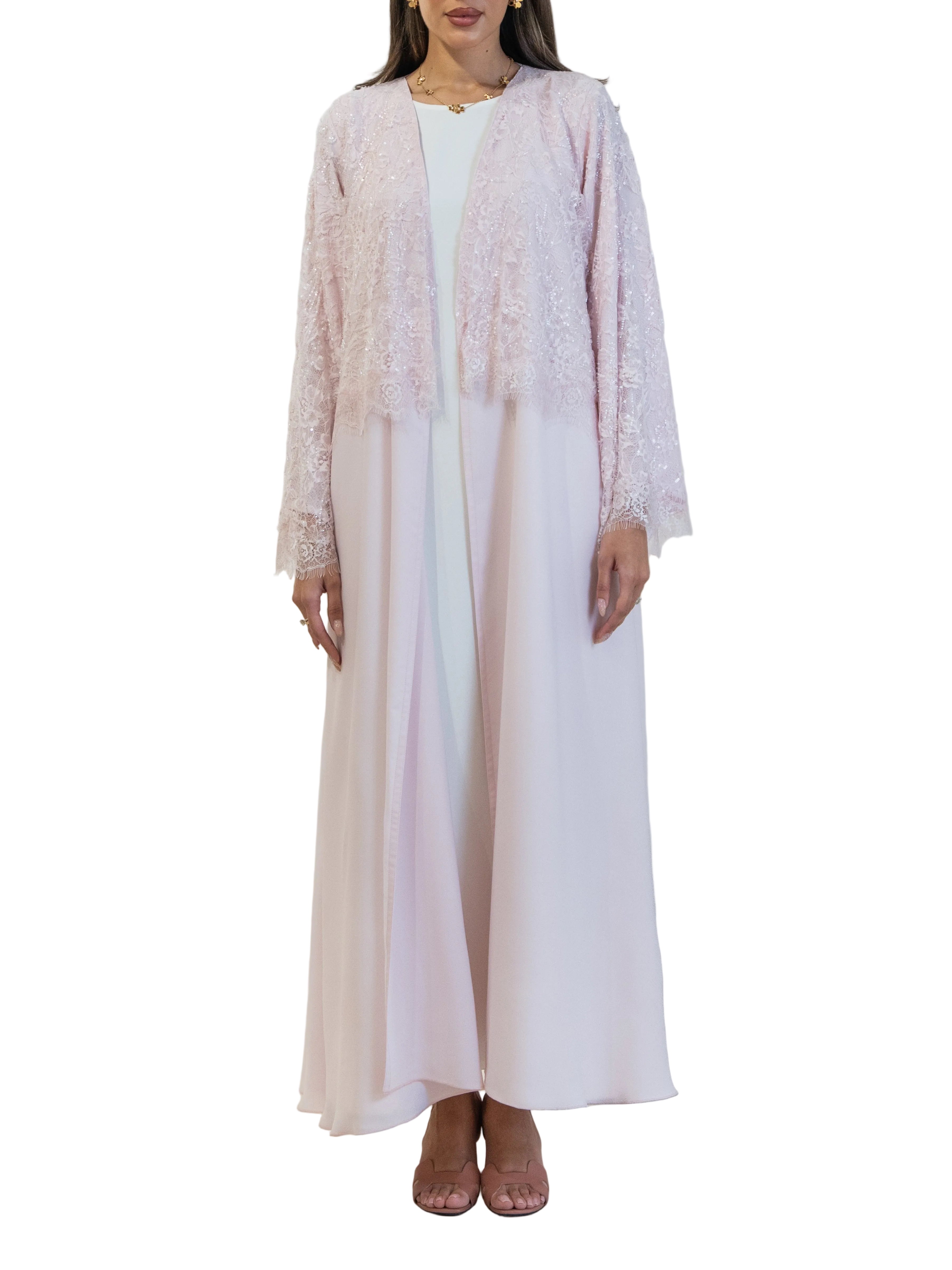 Dantelle - Pink  Abaya