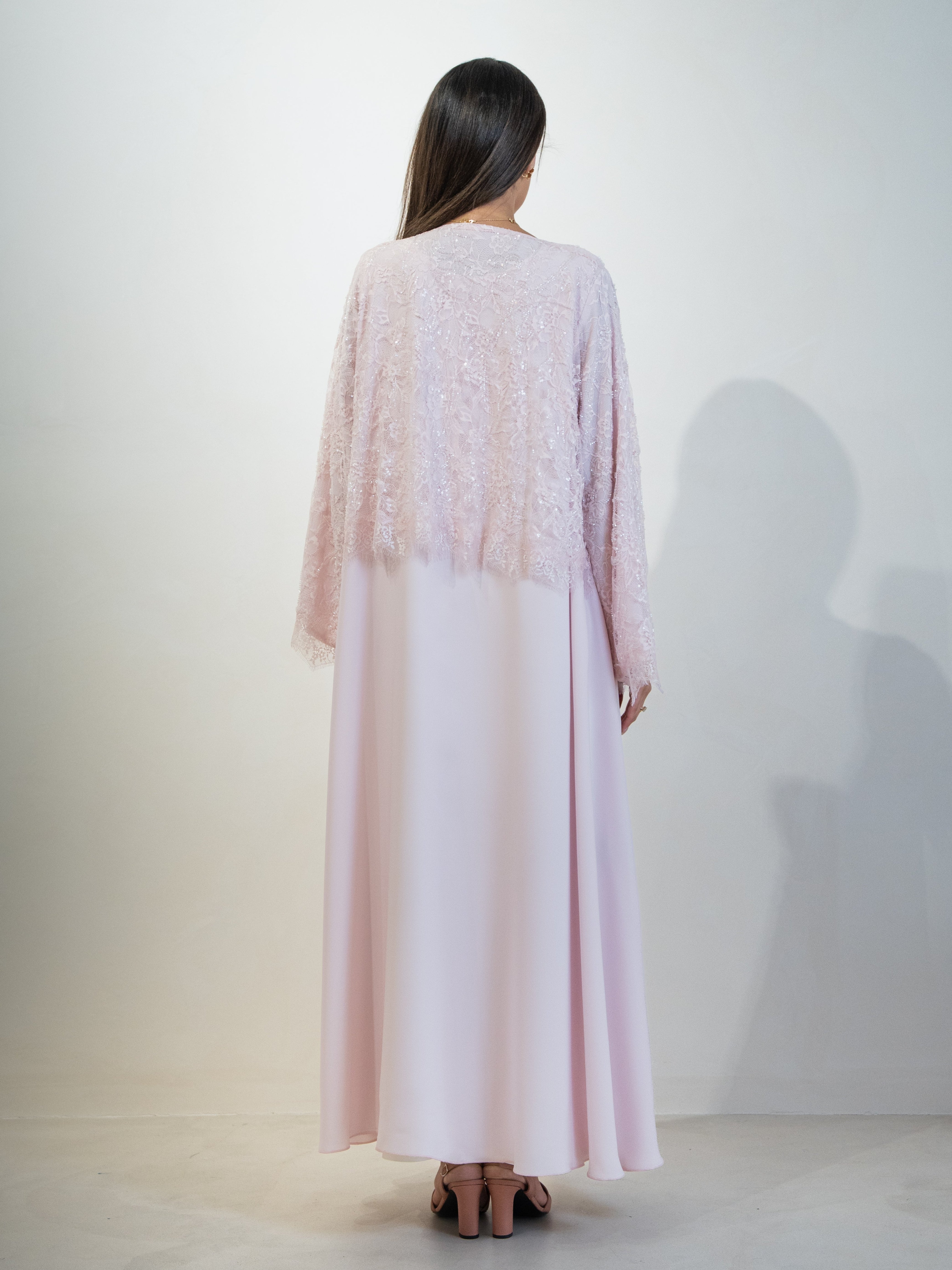 Dantelle - Pink  Abaya