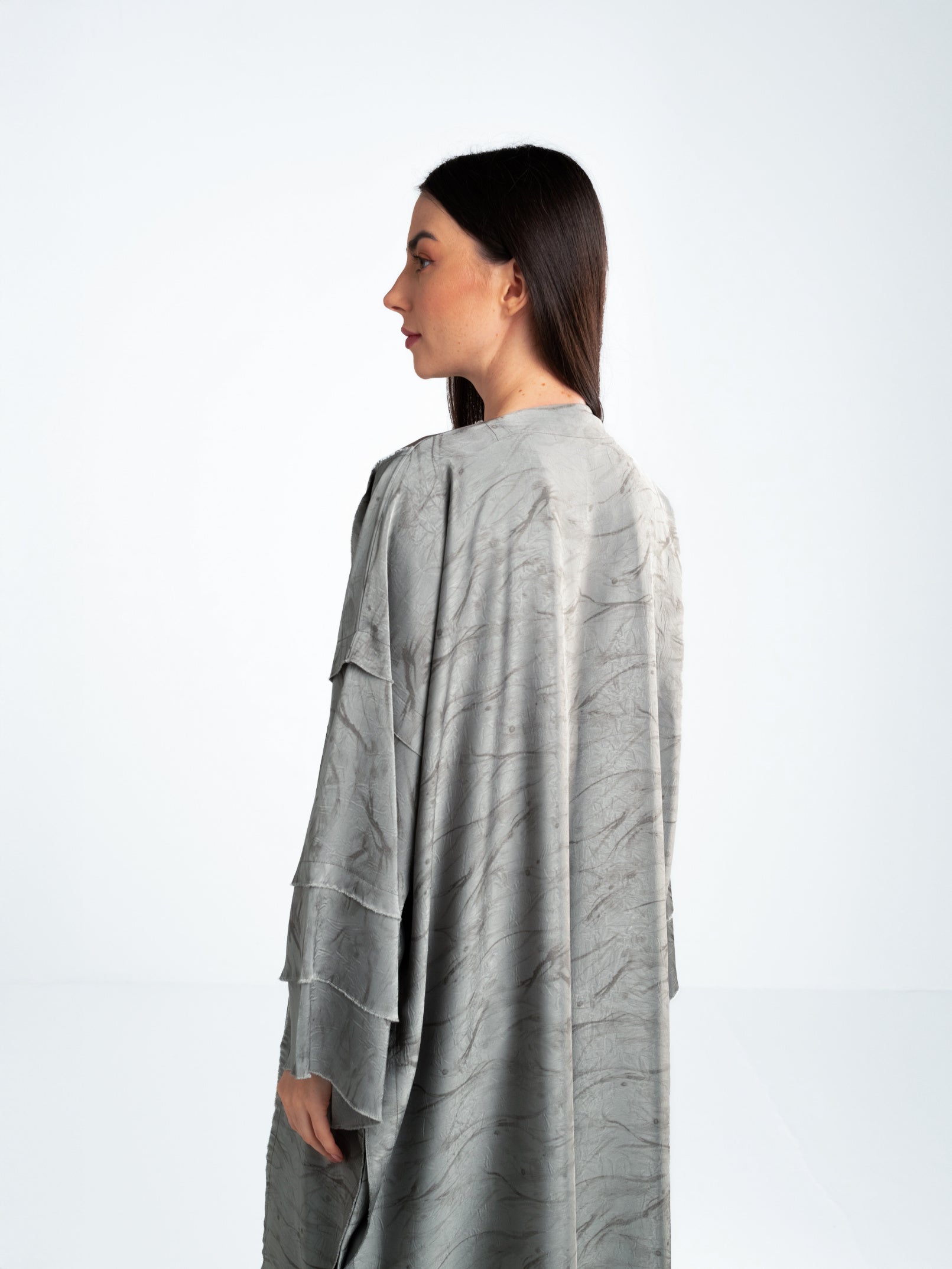 Cut Out Jacquard Sage Green Abaya