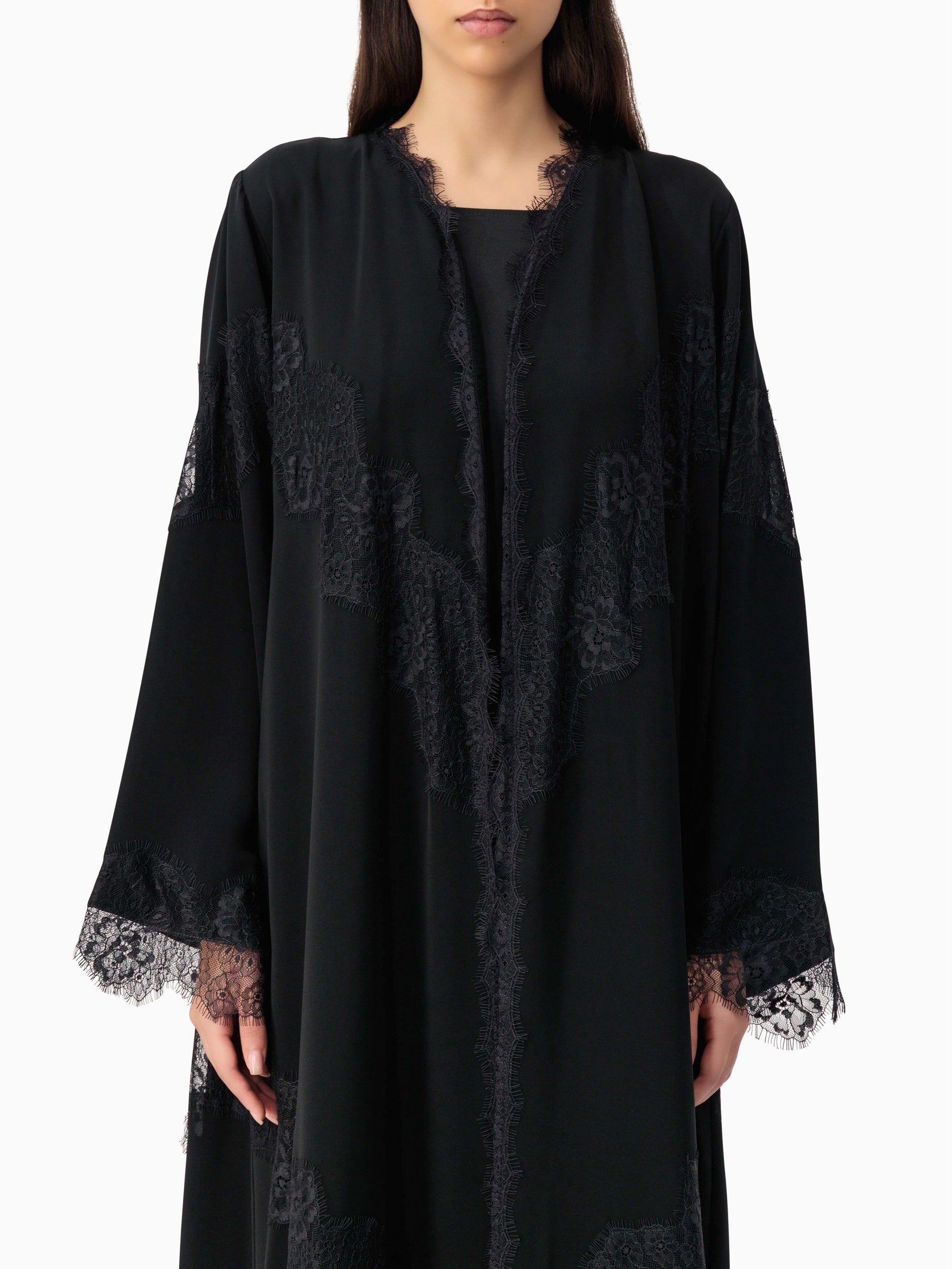 Grace - Lines of Dantel (Black Abaya)
