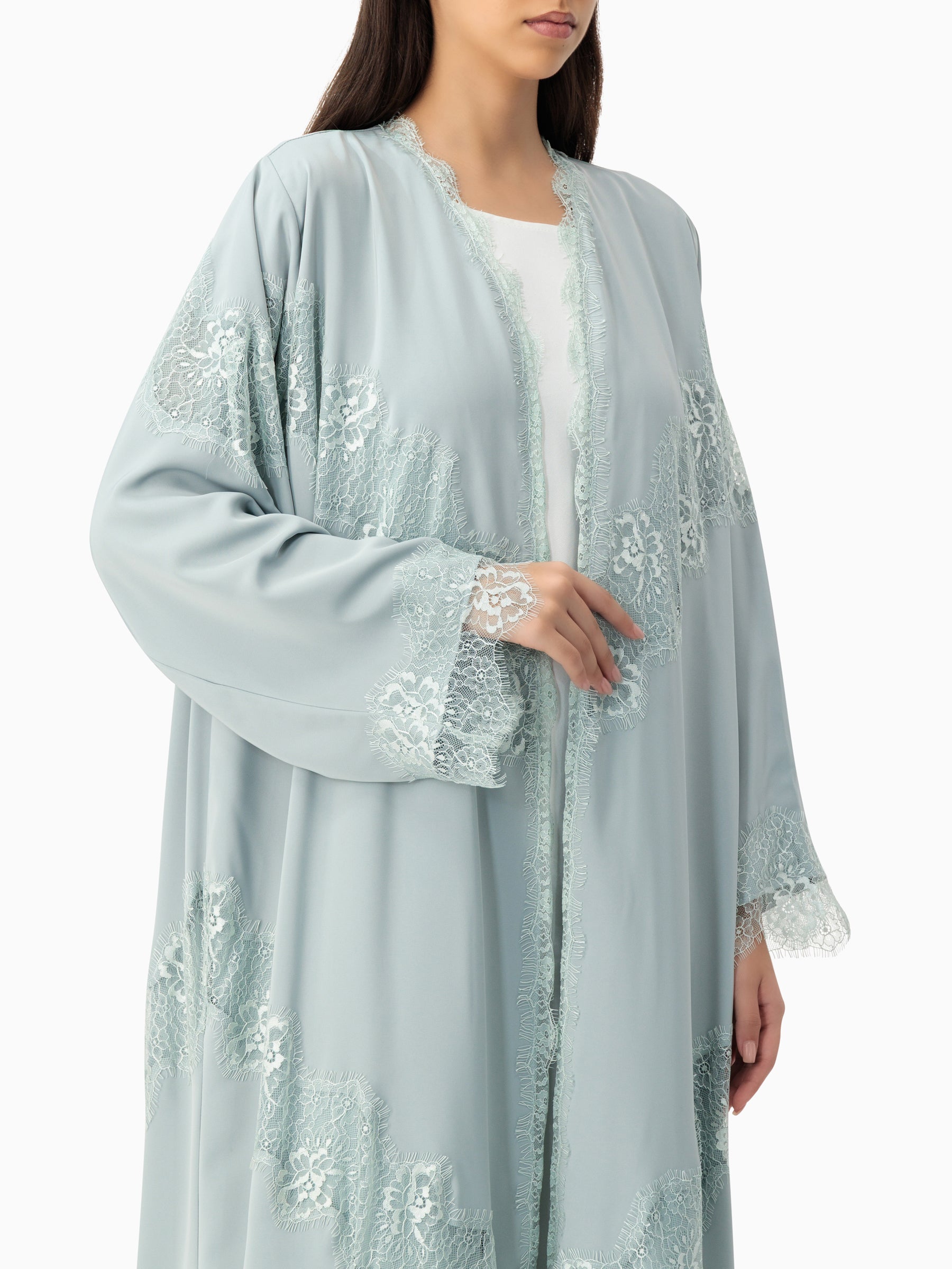 Grace - Lines of Dantel (Sky Blue Abaya)