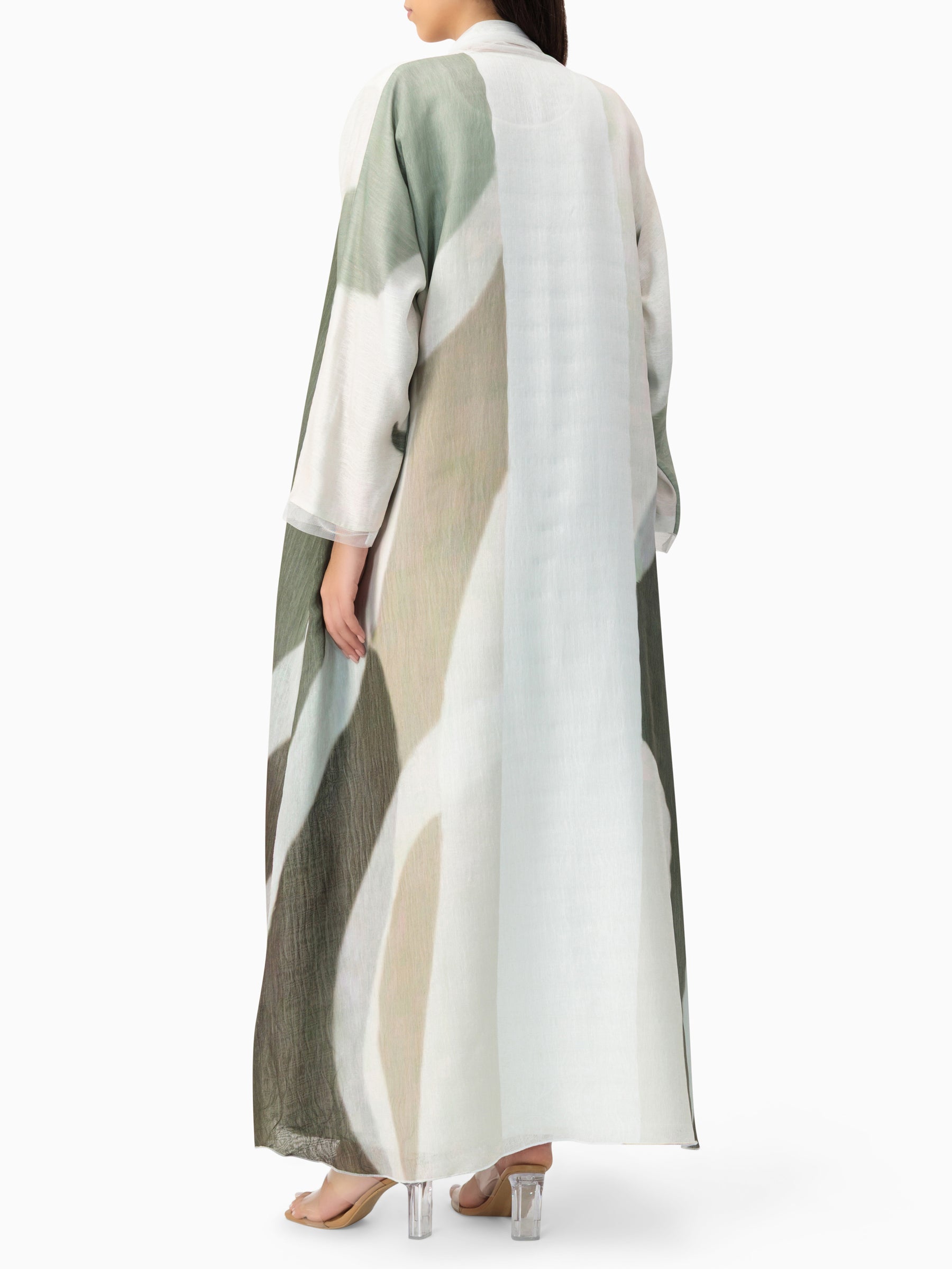 Abstract Earthy Organza Abaya