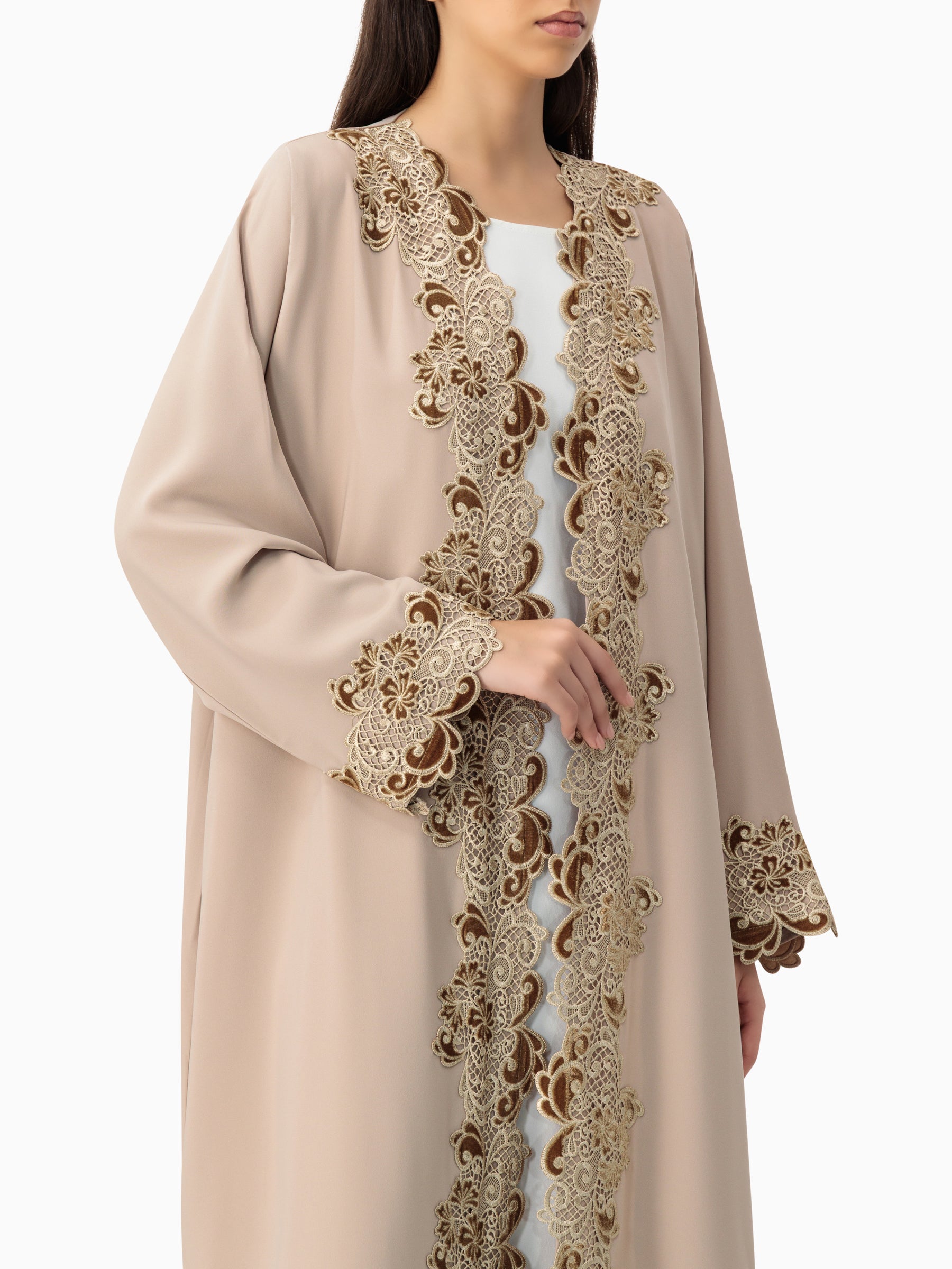 Lace Nude Abaya