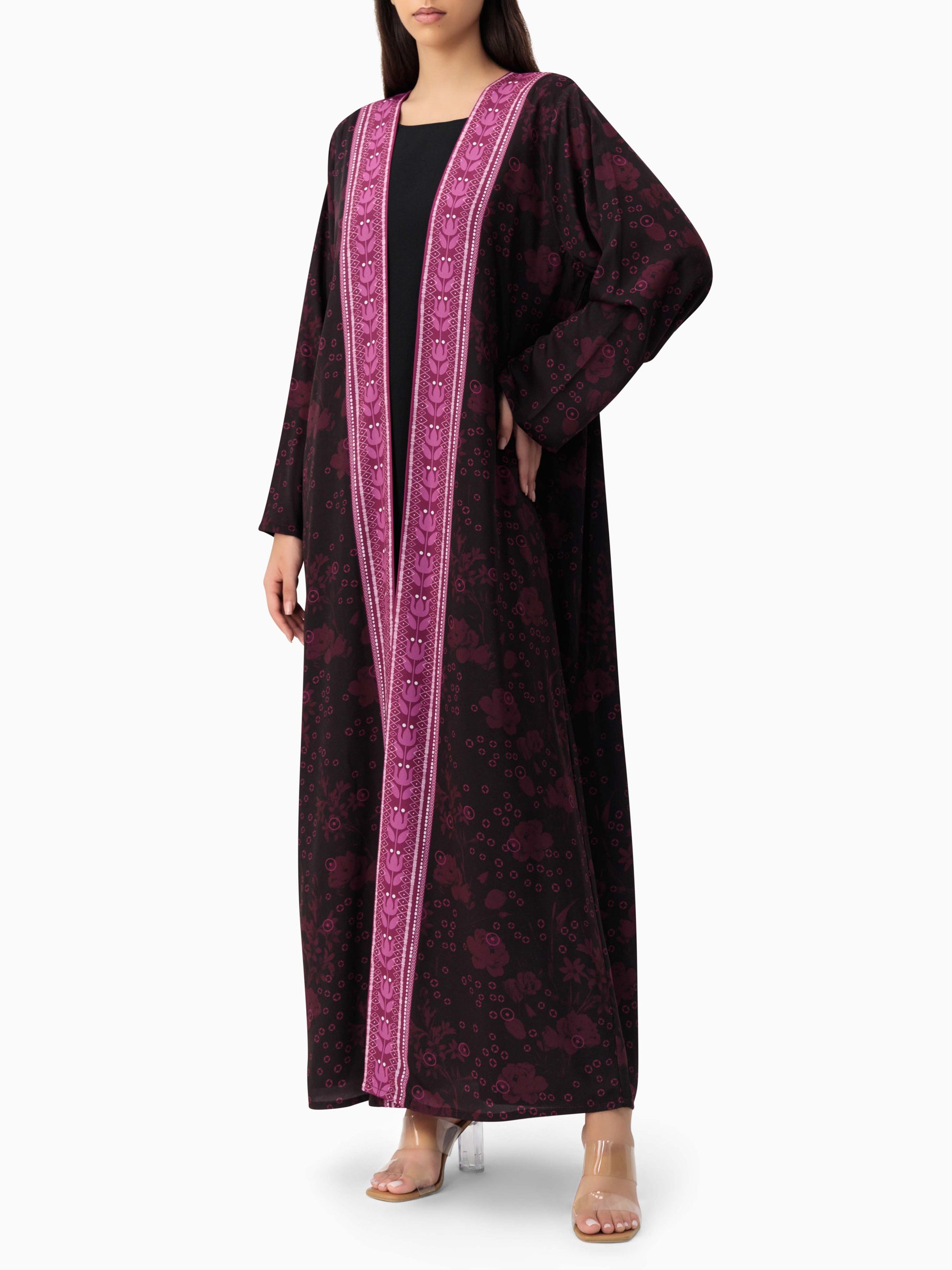 BRX print - Purple Abaya
