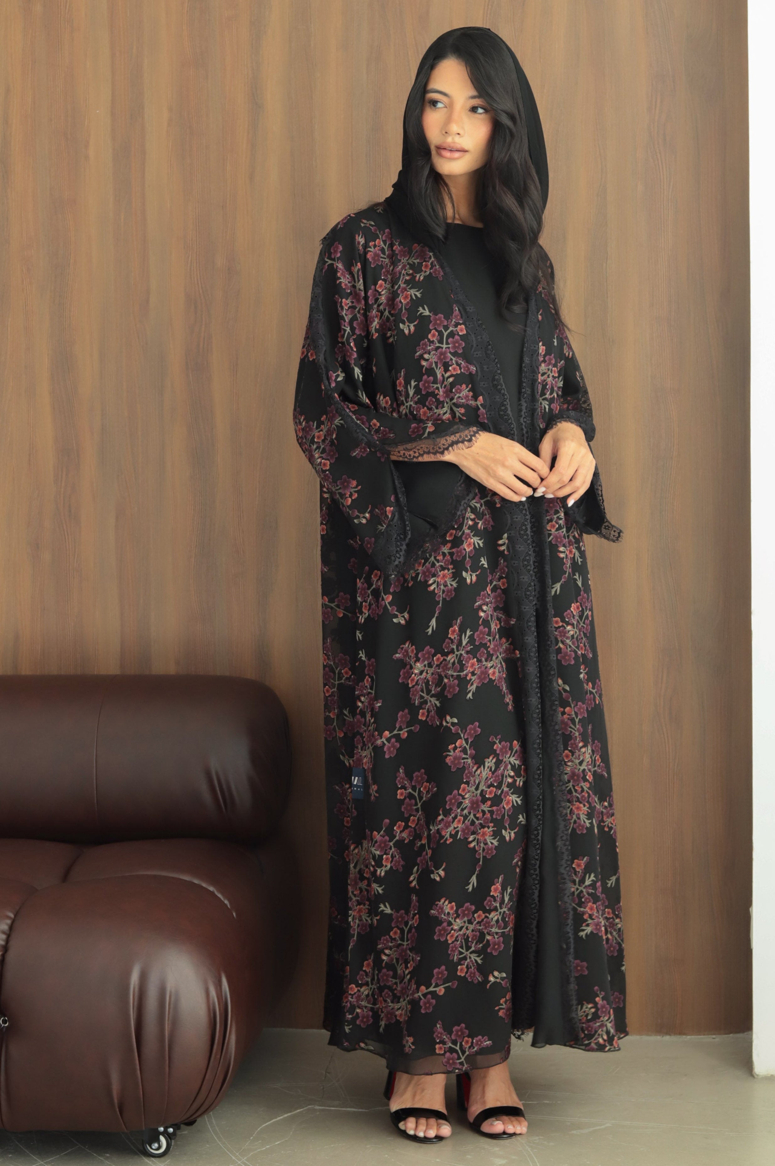 Cherry Blossom (Black Abaya)
